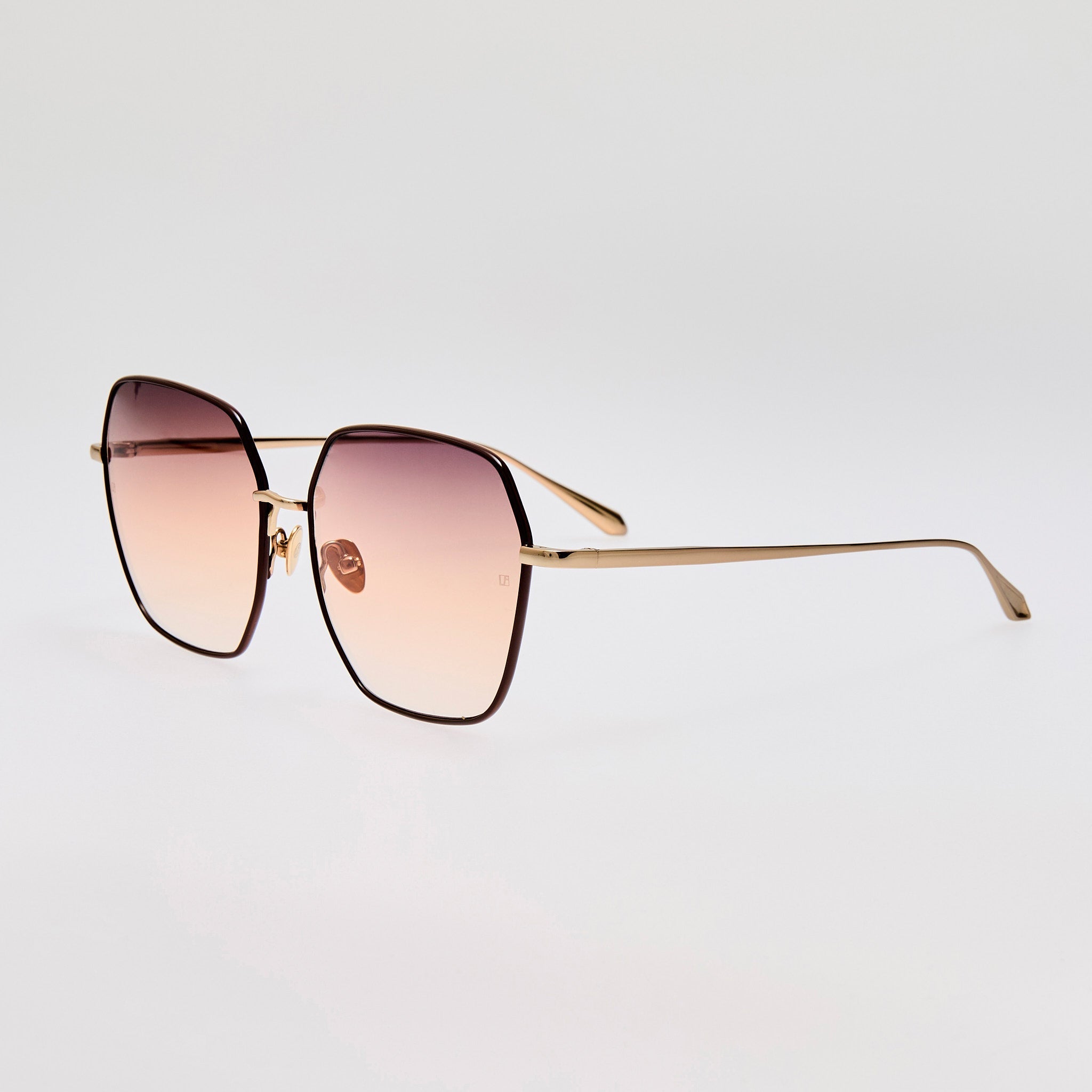 Darcie Sunglasses in 22K Gold and Ash - LINDA FARROW - Sunglasses - 