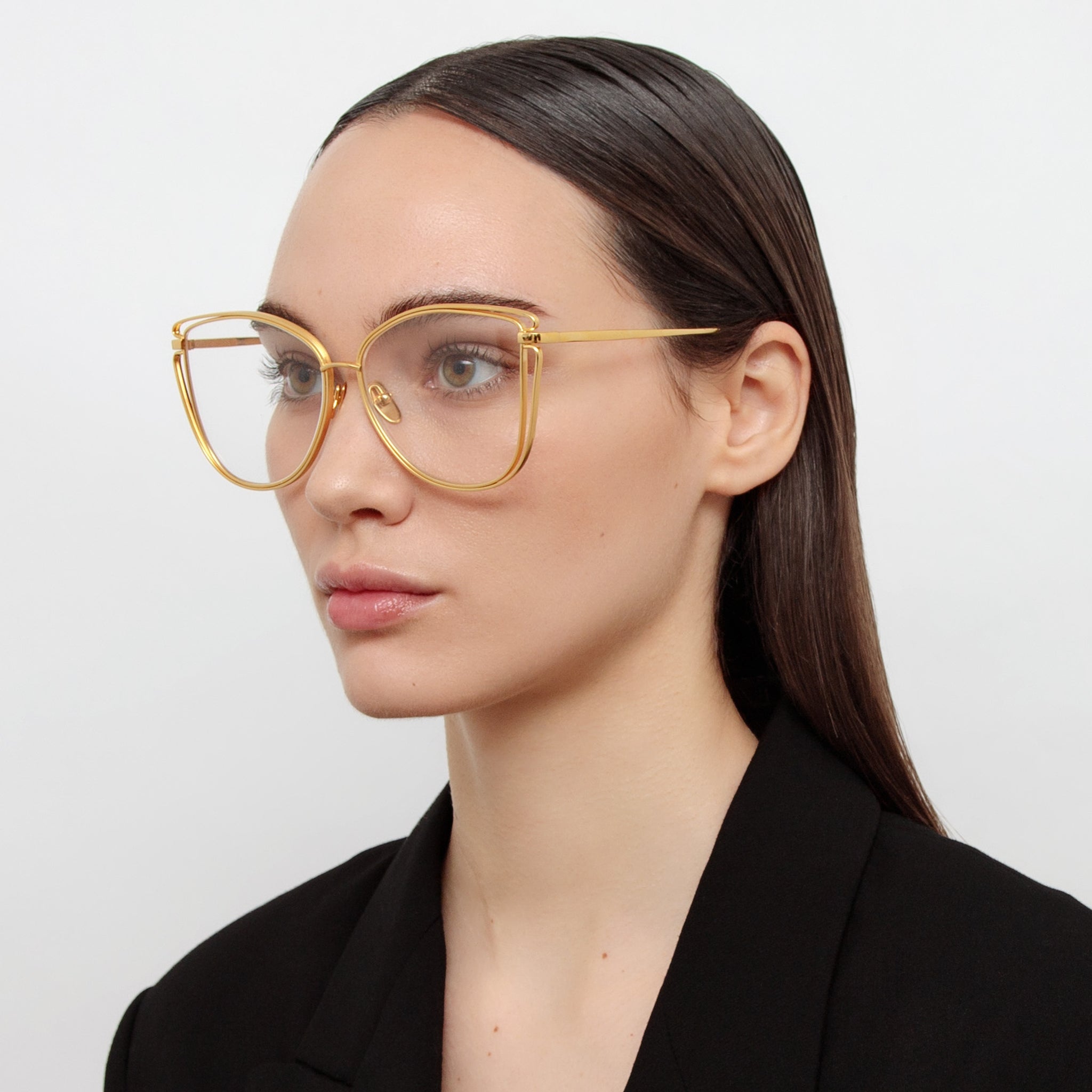 Dinah Optical Frame in 22K Yellow Gold - LINDA FARROW - Optical Frame - 