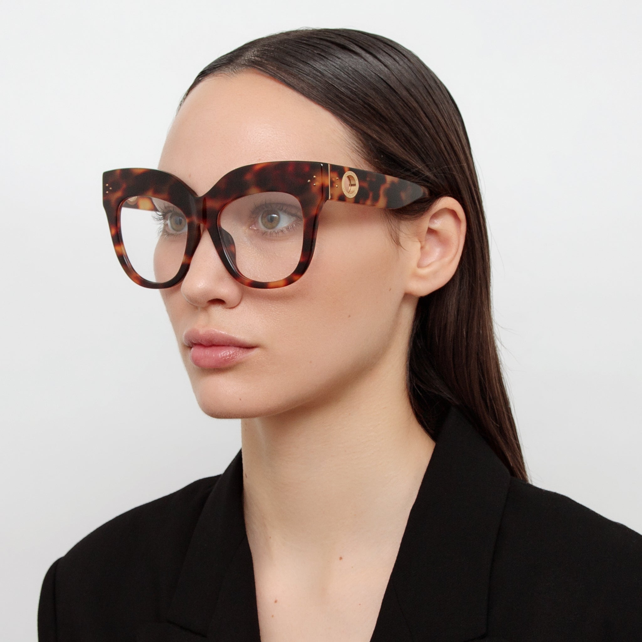 Dunaway Optical Frame in Tortoiseshell - LINDA FARROW - Optical Frame - 