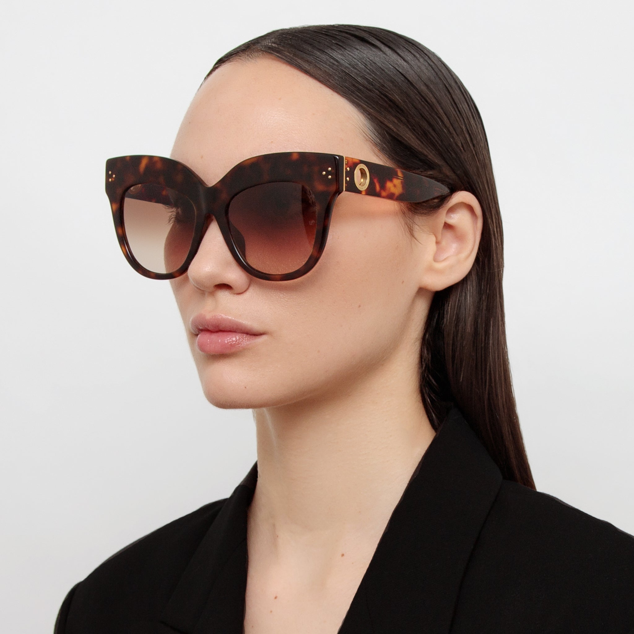 Dunaway Sunglasses in Tortoiseshell Frame - LINDA FARROW - Sunglasses - 