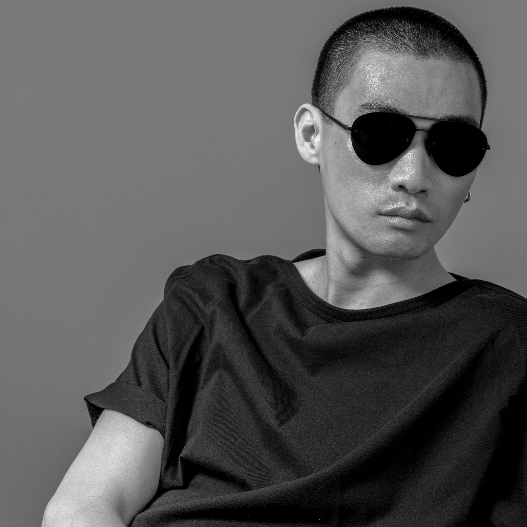 Edano Sunglasses in Matt Black Nickel - LINDA FARROW - Sunglasses - 
