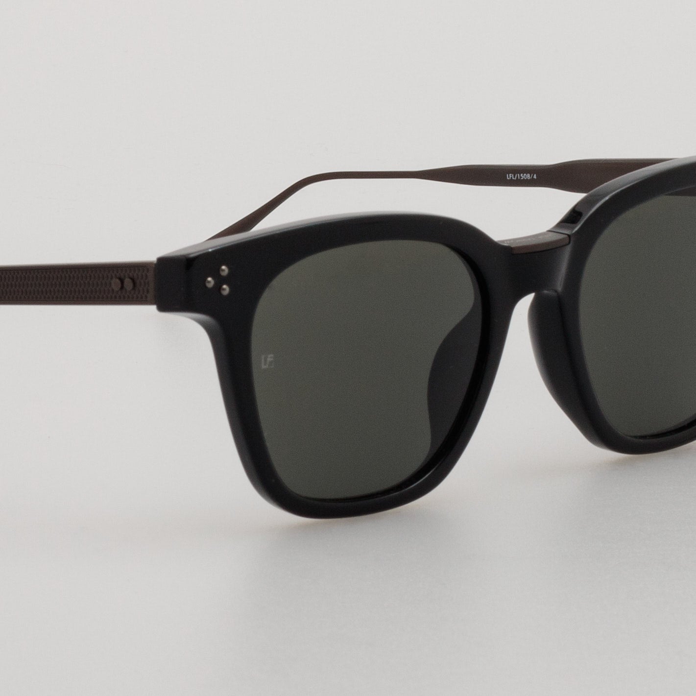 Evans Sunglasses in Black and Matt Nickel - LINDA FARROW - Sunglasses - 