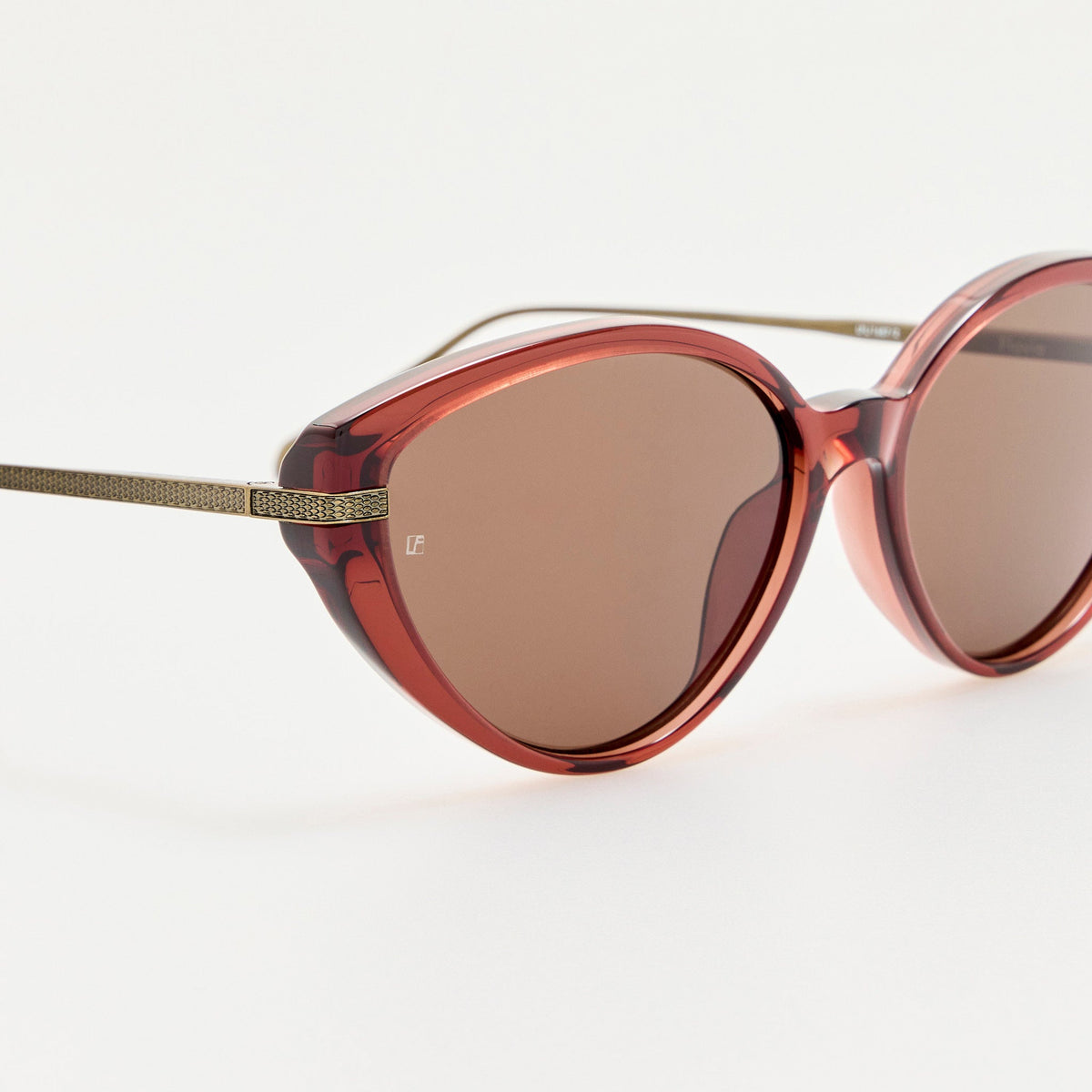 Flavia Sunglasses in Antique Gold and Amber - LINDA FARROW-Sunglasses-