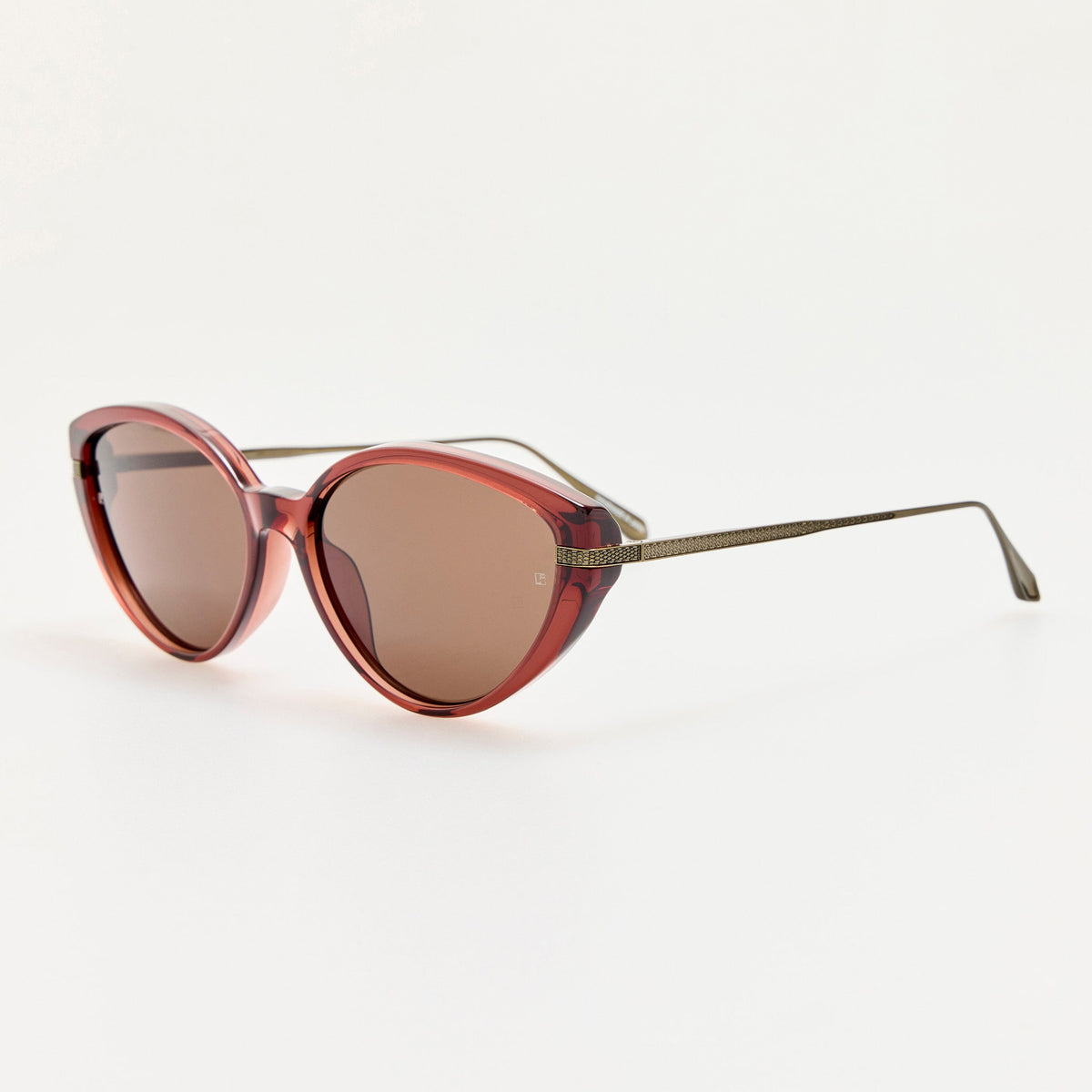 Flavia Sunglasses in Antique Gold and Amber - LINDA FARROW-Sunglasses-