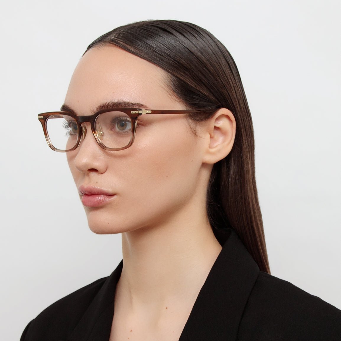 Hawkin Optical in Caramel Horn - LINDA FARROW - Optical Frame - 