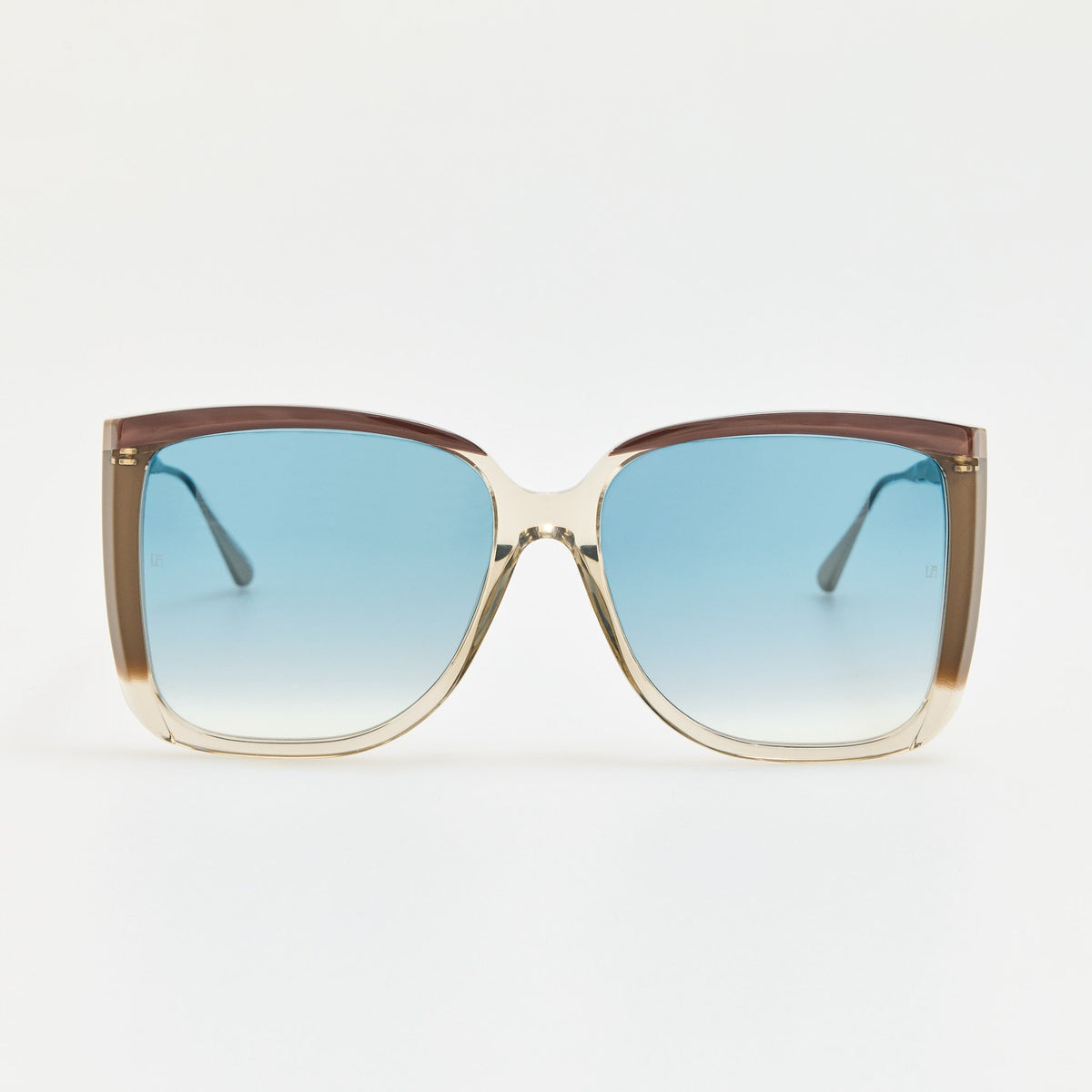 Helena Sunglasses in 22K Gold and Truffle - LINDA FARROW-Sunglasses-