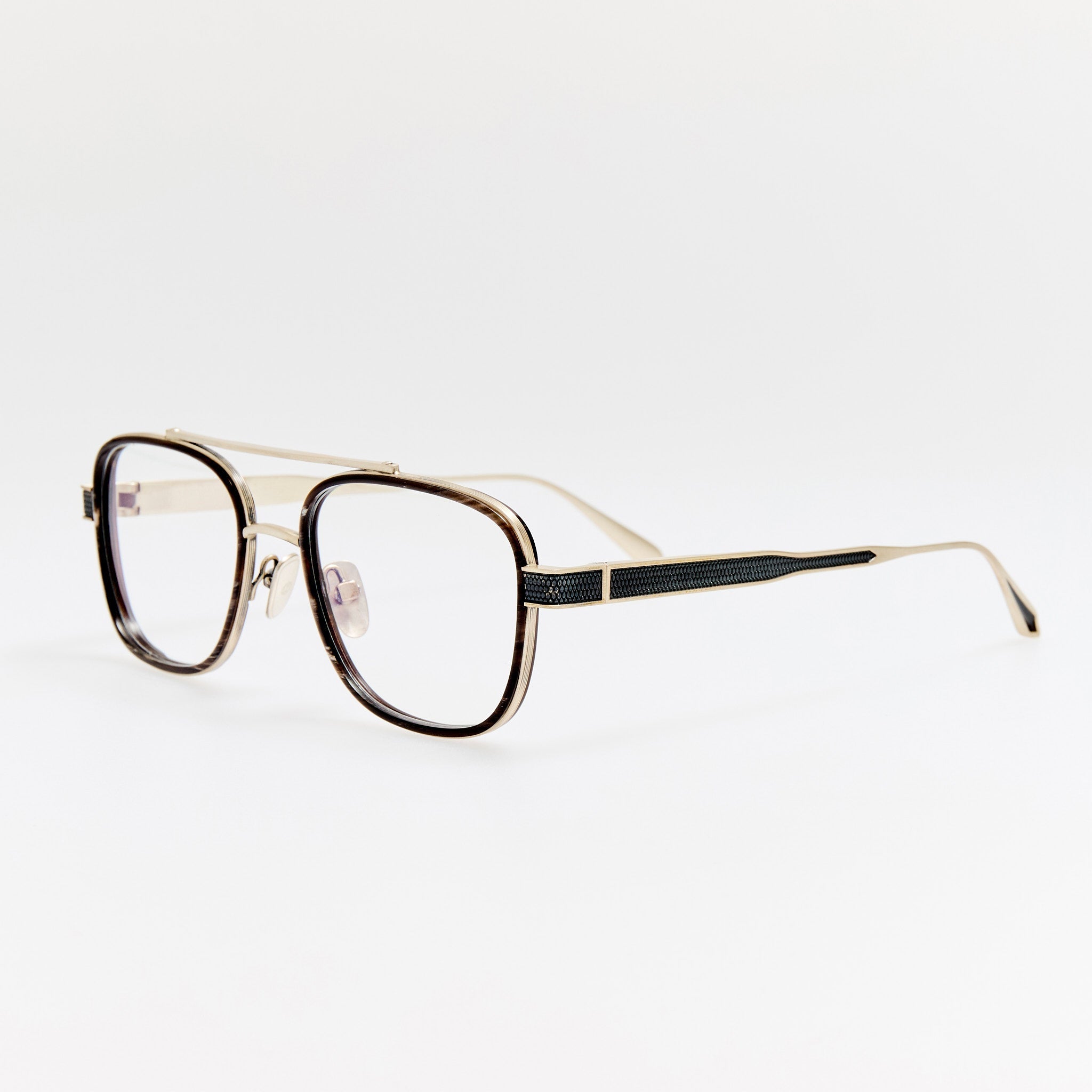 Hyde Optical in Buffalo Horn and 925 Sterling Silver - LINDA FARROW - Optical Frame - 