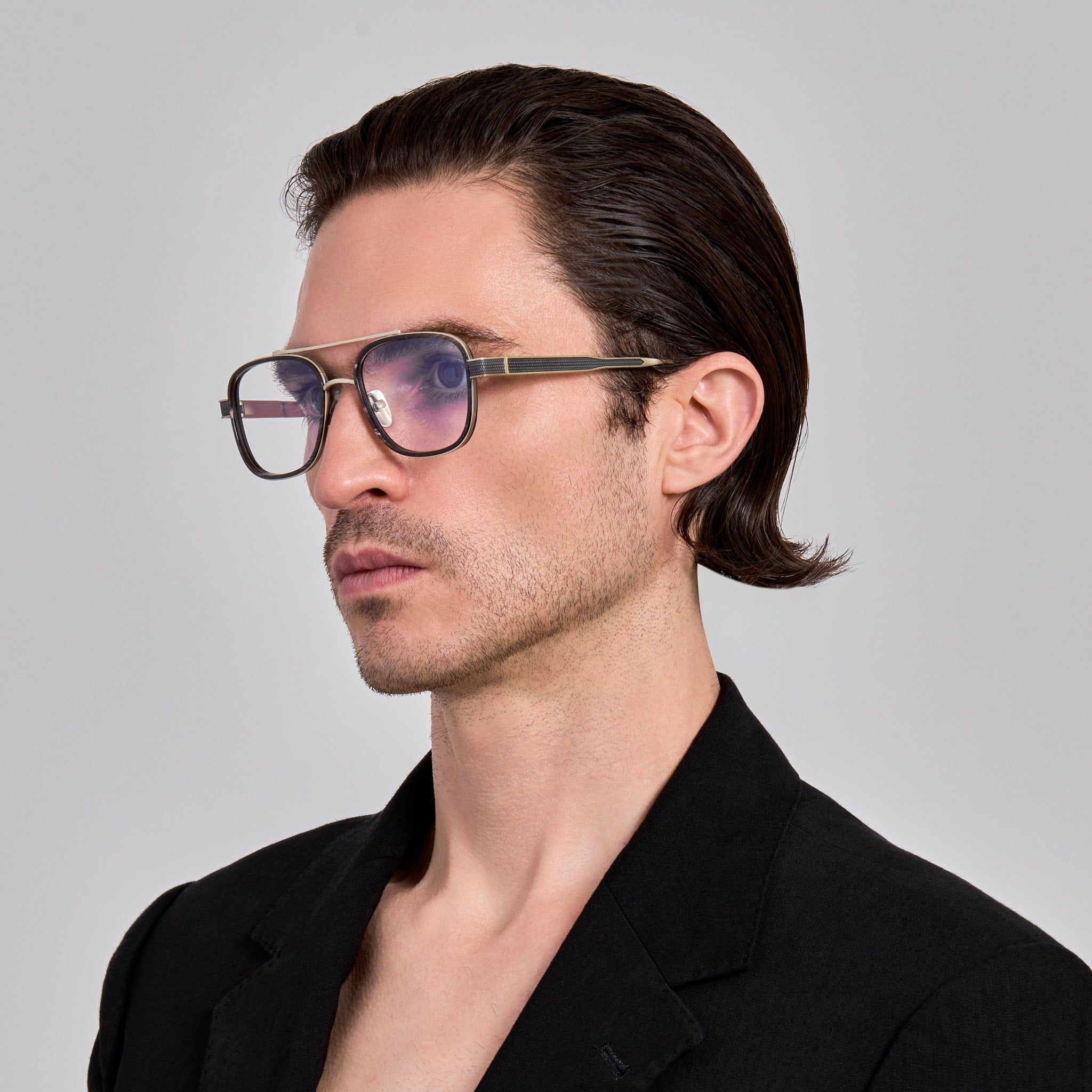 Hyde Optical in Buffalo Horn and 925 Sterling Silver - LINDA FARROW - Optical Frame - 