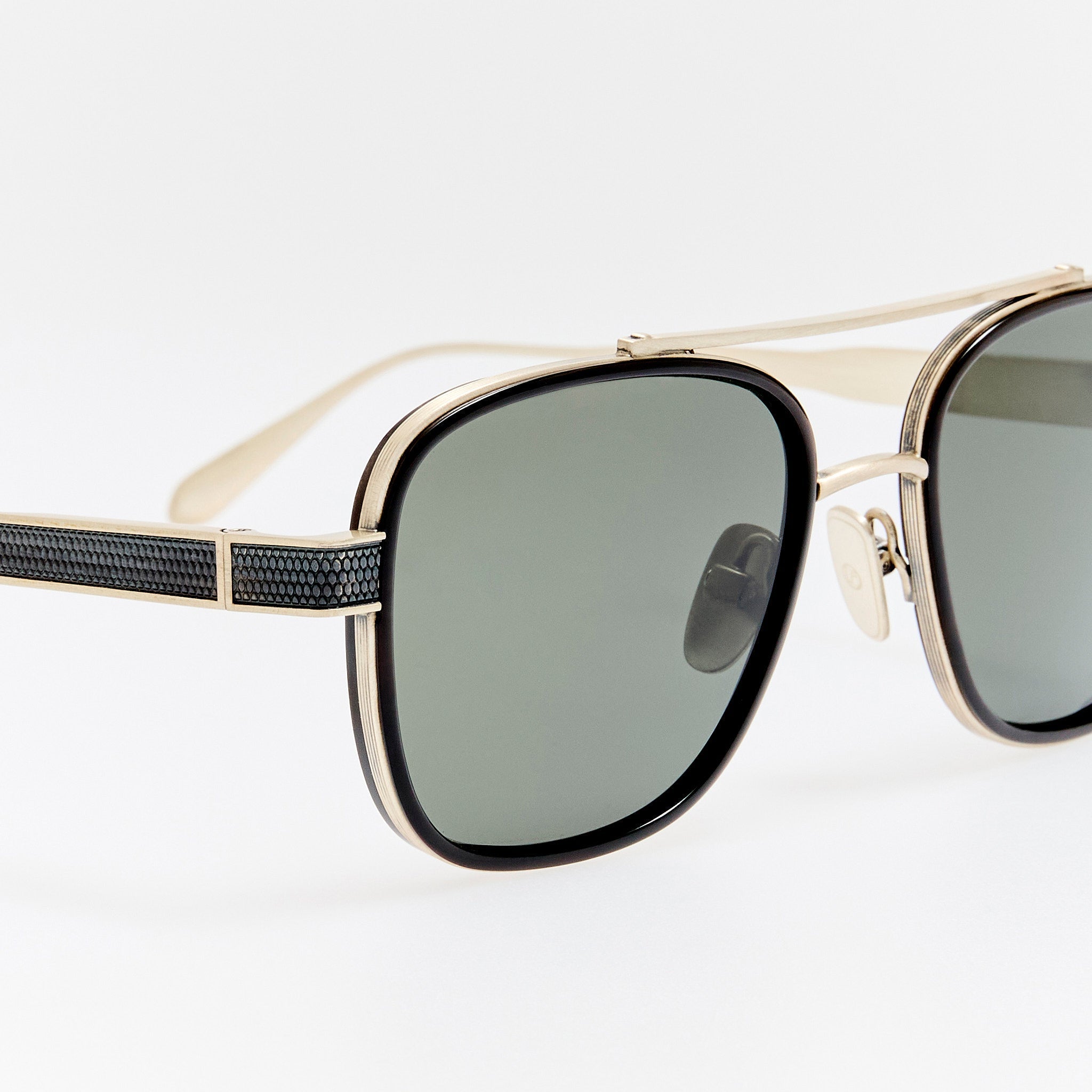 Hyde Sunglasses in Buffalo Horn and 925 Sterling Silver - LINDA FARROW - Sunglasses - 