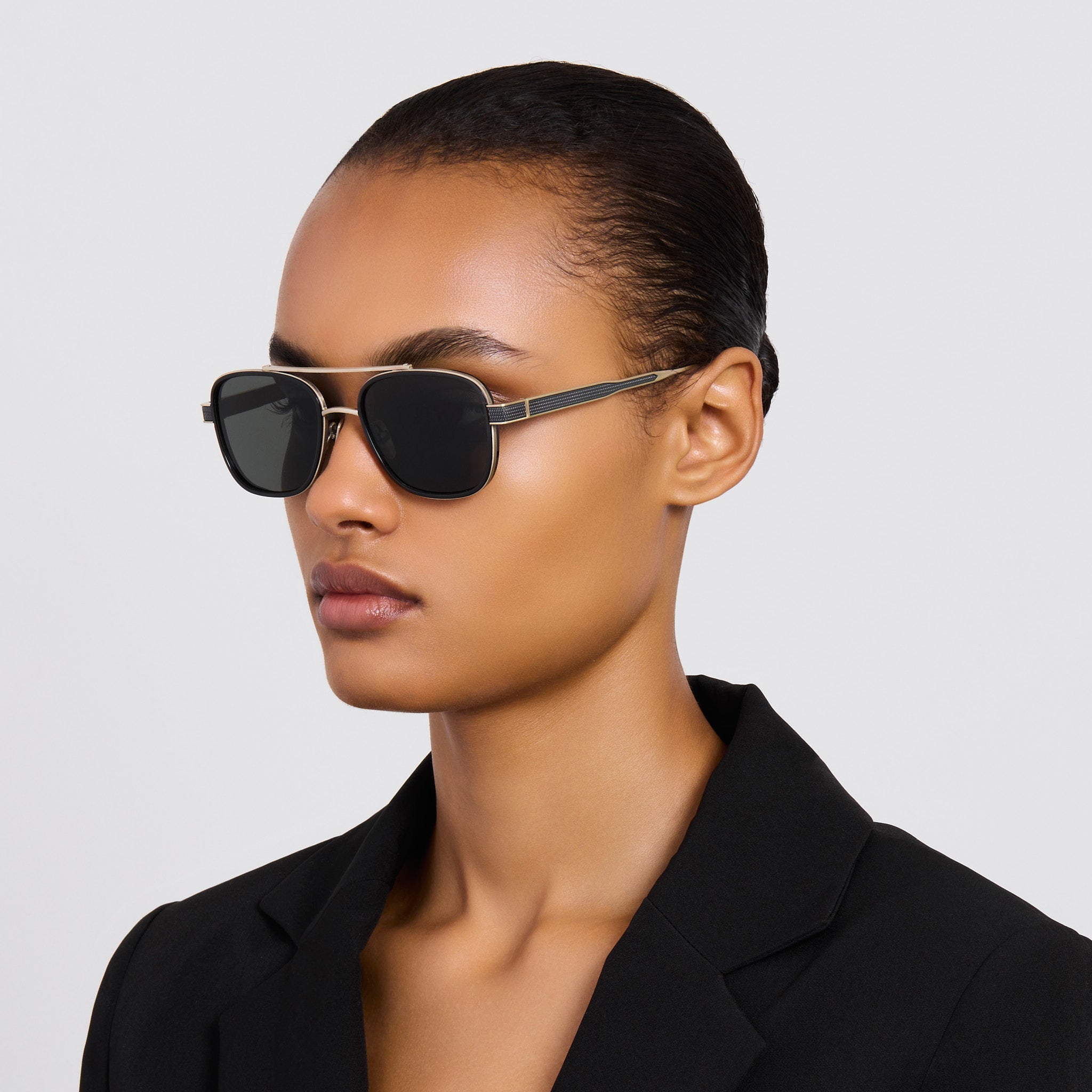 Hyde Sunglasses in Buffalo Horn and 925 Sterling Silver - LINDA FARROW - Sunglasses - 