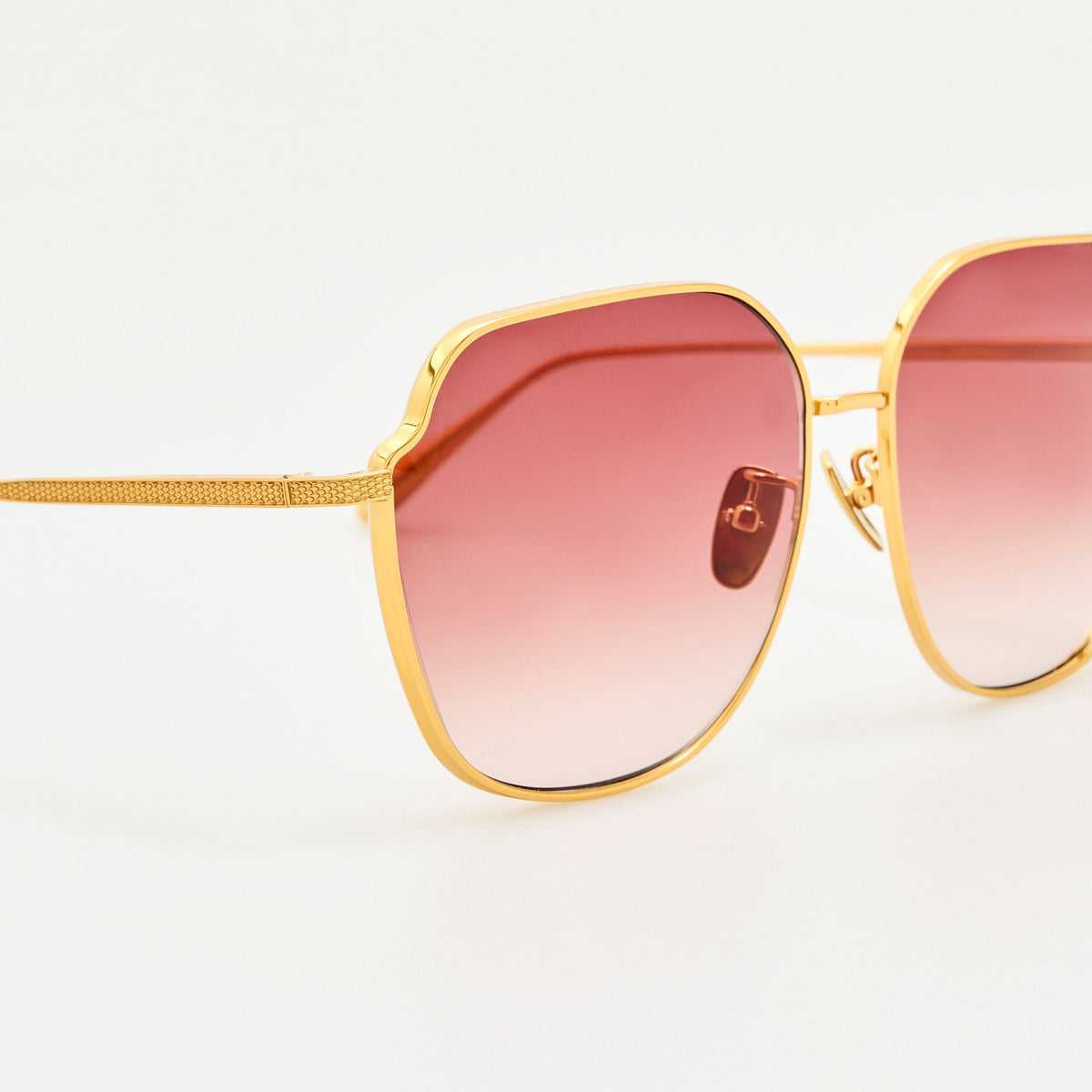 Jasmine Sunglasses in 22K Gold and Red - LINDA FARROW-Sunglasses-
