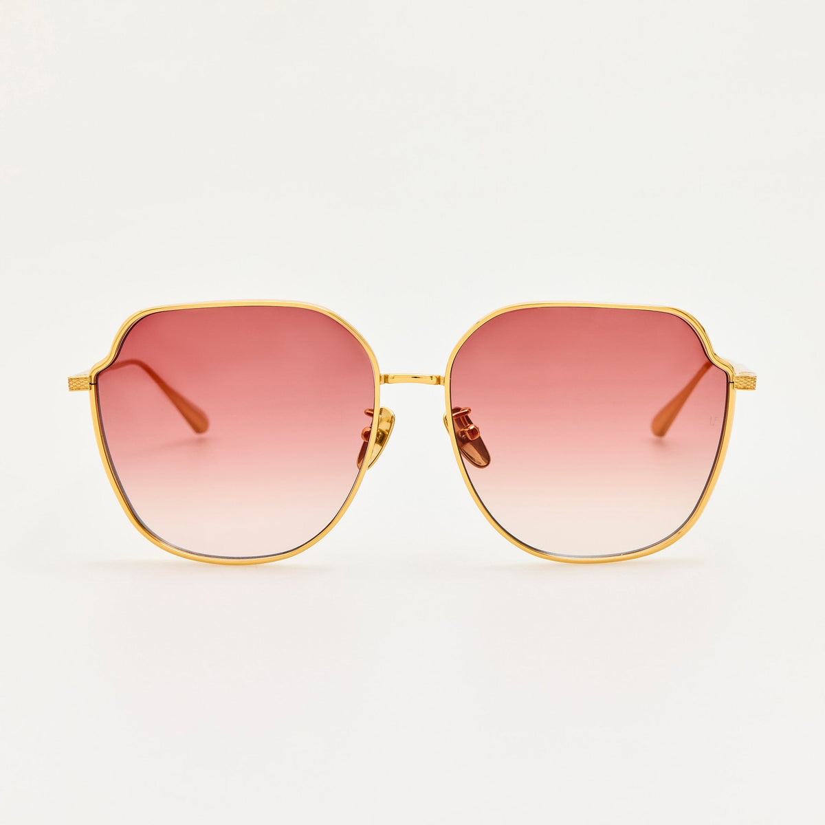 Jasmine Sunglasses in 22K Gold and Red - LINDA FARROW-Sunglasses-