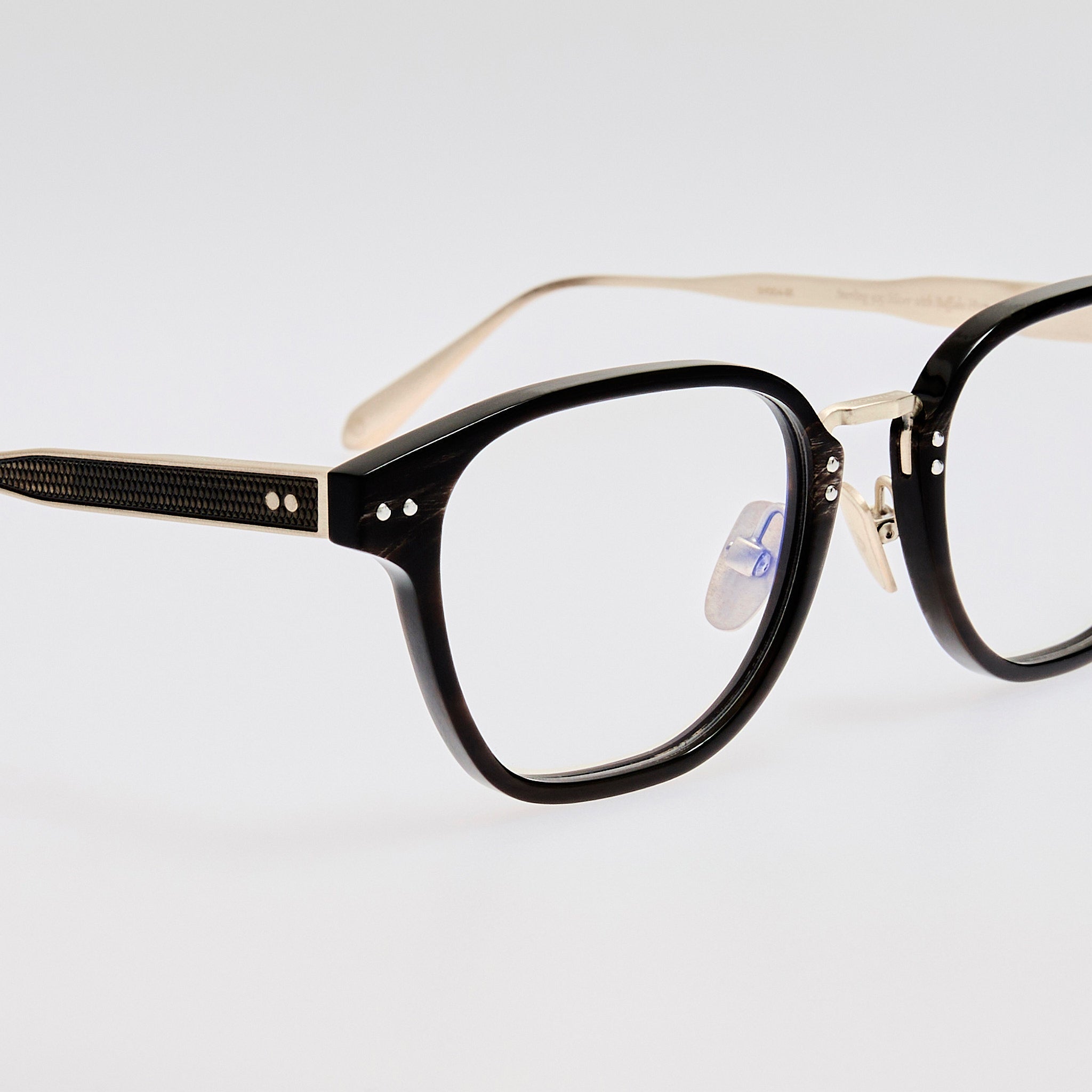 Jeffrey Optical Frame in Buffalo Horn and 925 Sterling Silver - LINDA FARROW - Optical Frame - 