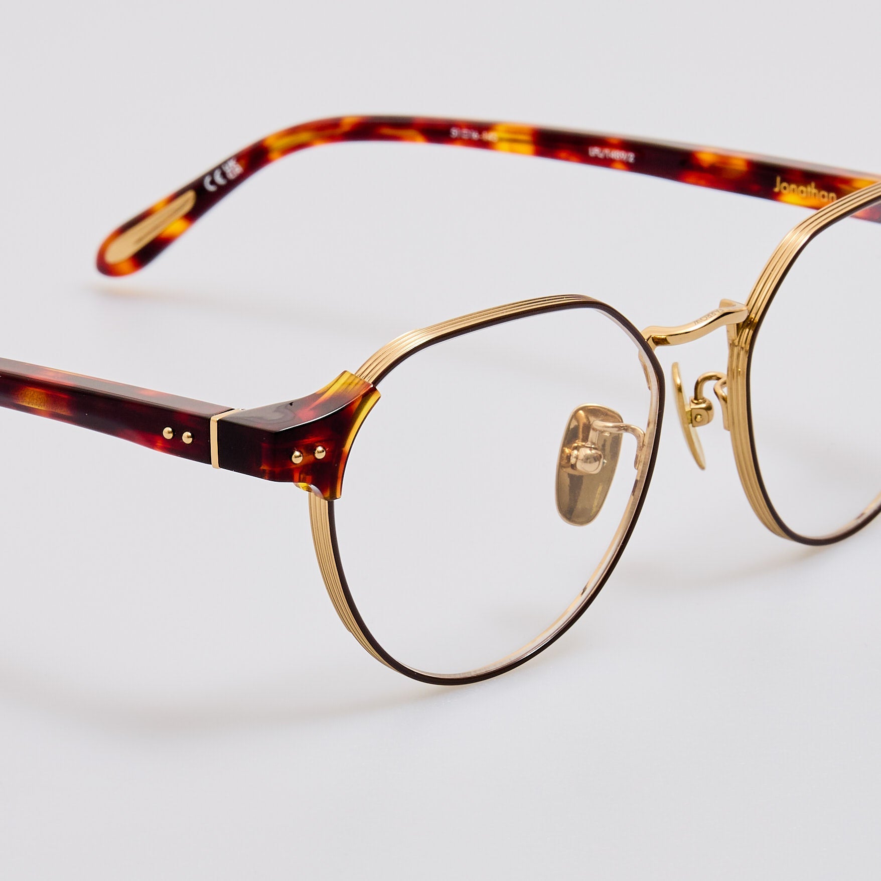 Jonathan Angular Optical Frame in Dark Tortoiseshell - LINDA FARROW - Optical Frame - 