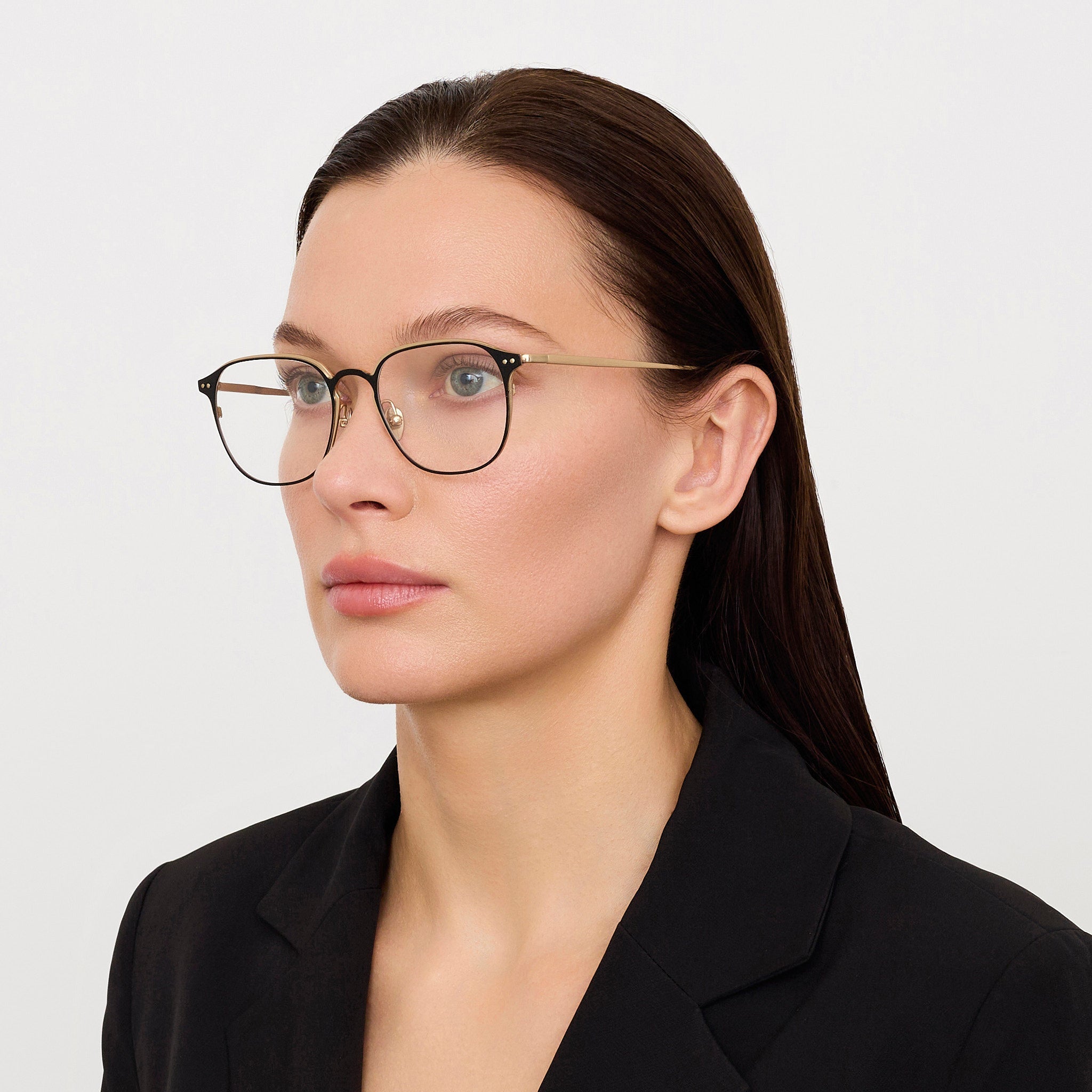 Jude Optical in Matt Champagne - LINDA FARROW - Optical Frame - 