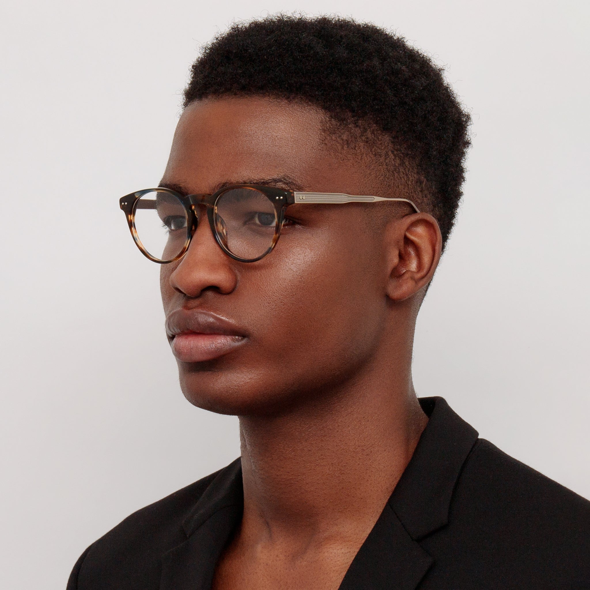 Kaan Oval Optical Frame in Earth Horn - LINDA FARROW - Optical Frame - 
