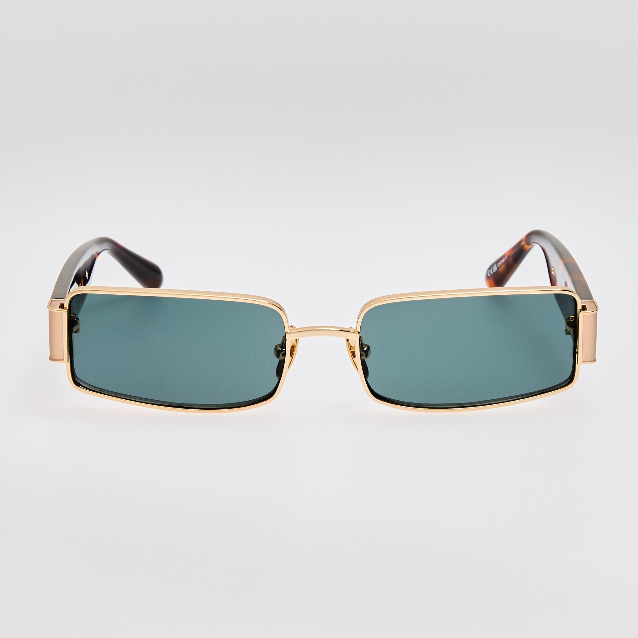 Kaia Sunglasses in 22K Gold and Green - LINDA FARROW - Sunglasses - 
