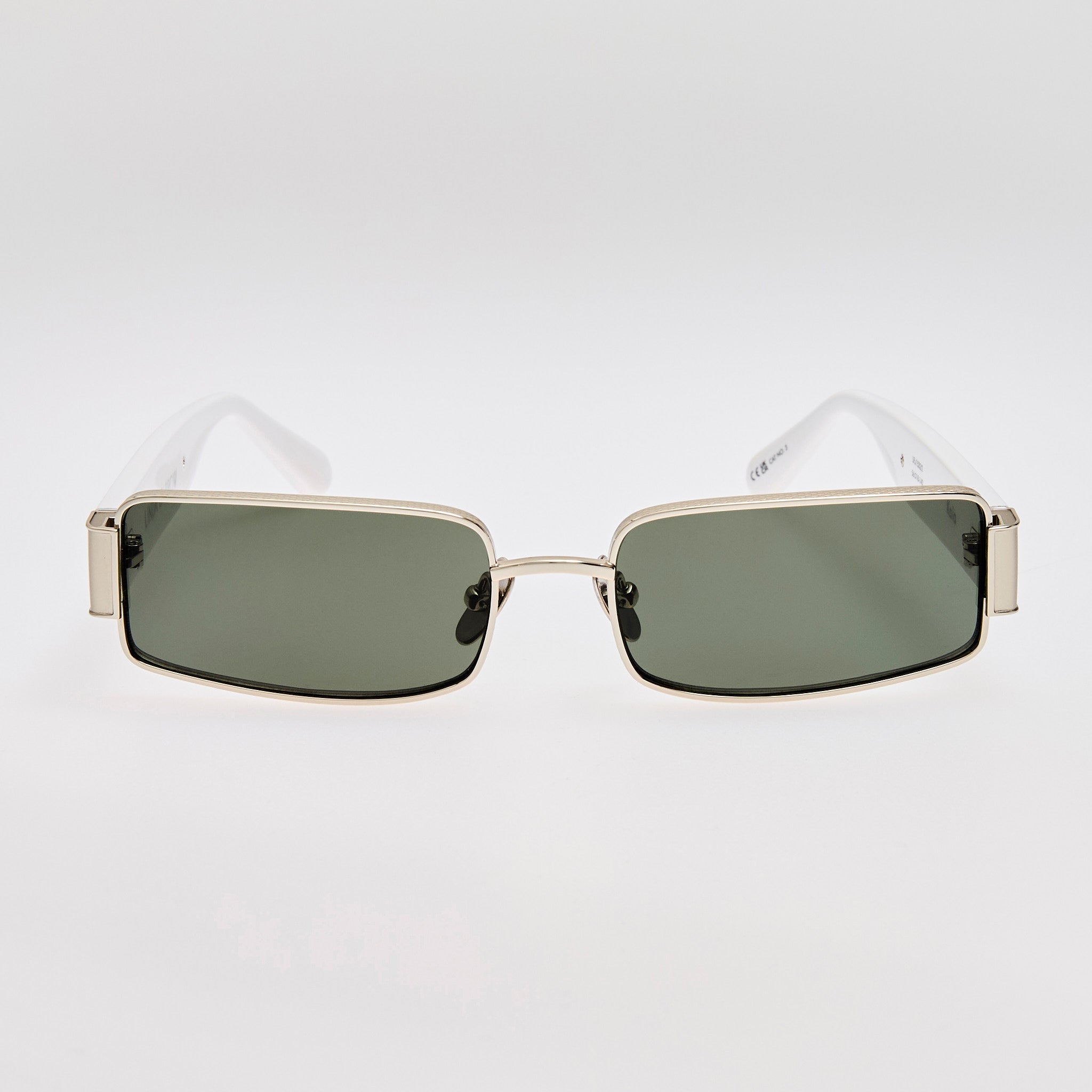 Kaia Sunglasses in 22K White Gold and Grey - LINDA FARROW - Sunglasses - 