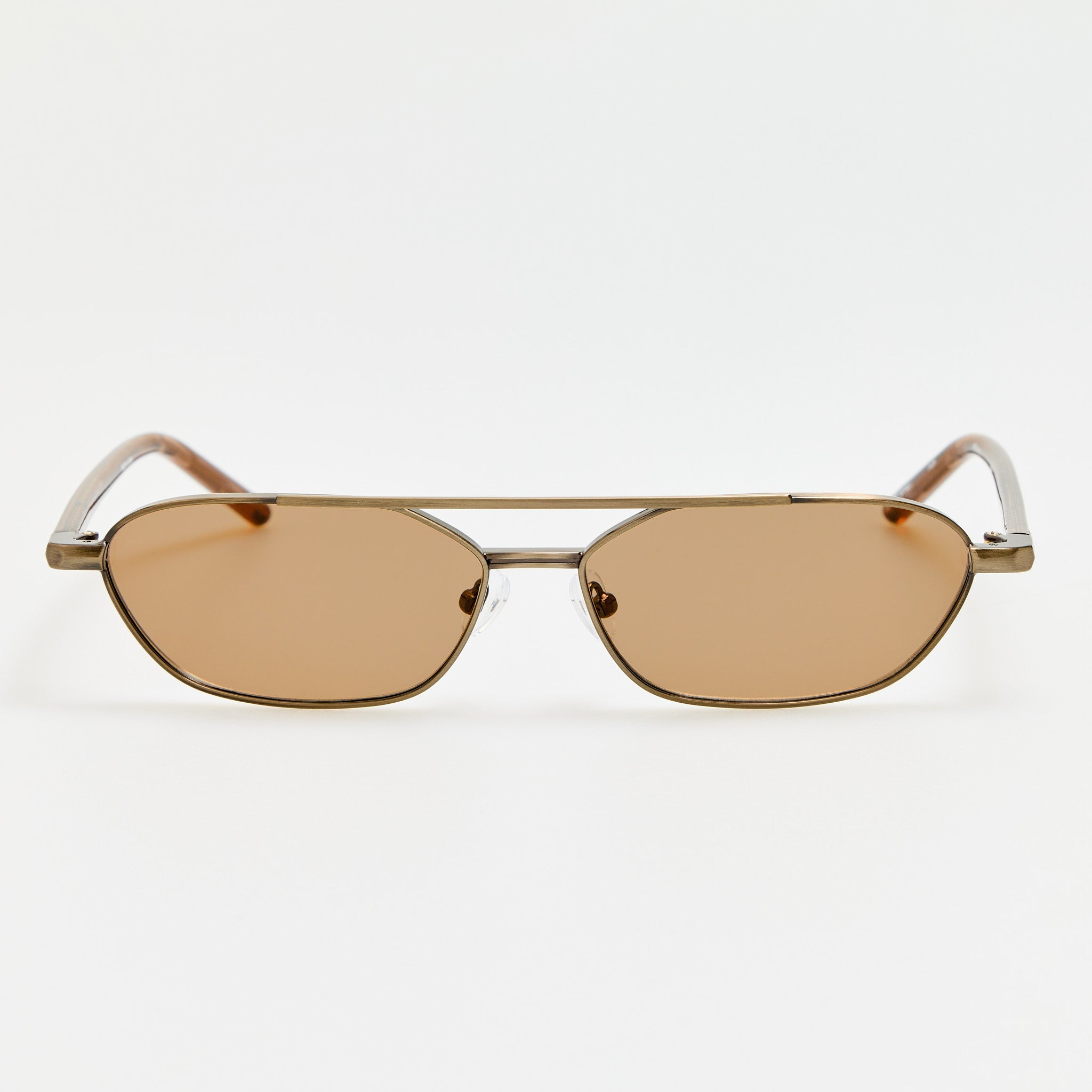 Kika Gloria Sunglasses in Antique Gold and Slate - LINDA FARROW-Sunglasses-