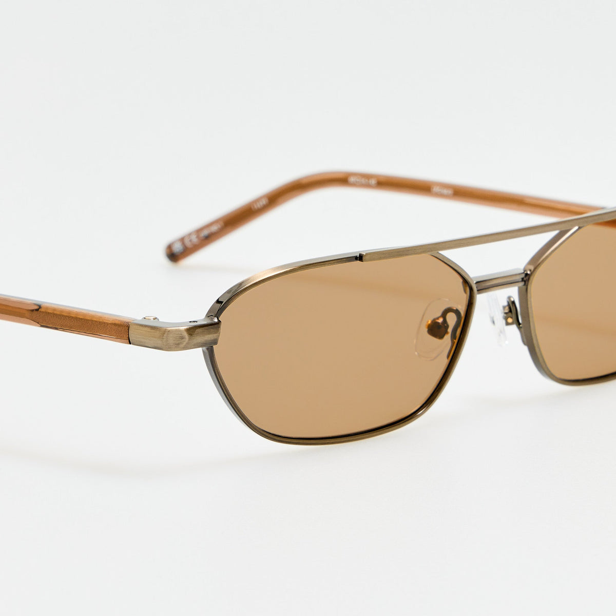 Kika Gloria Sunglasses in Antique Gold and Slate - LINDA FARROW-Sunglasses-