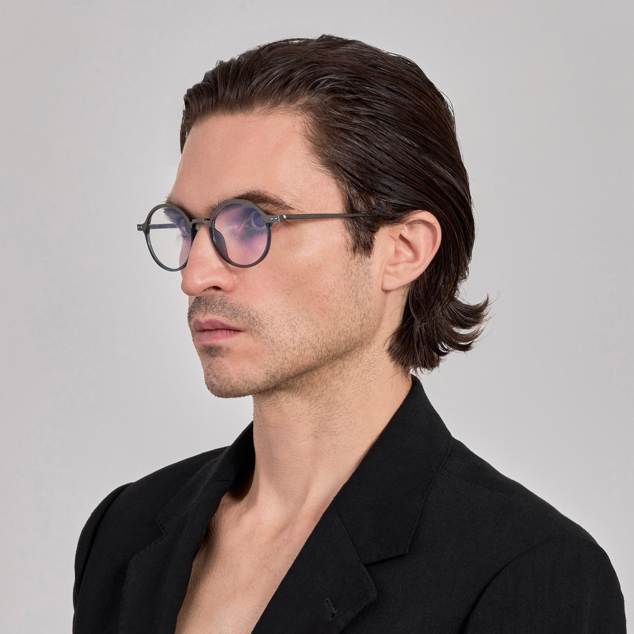 Kit Optical in Antique White Gold and Navy - LINDA FARROW - Optical Frame - 