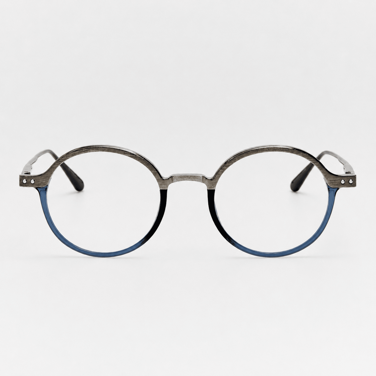 Kit Optical in Antique White Gold and Navy - LINDA FARROW - Optical Frame - 