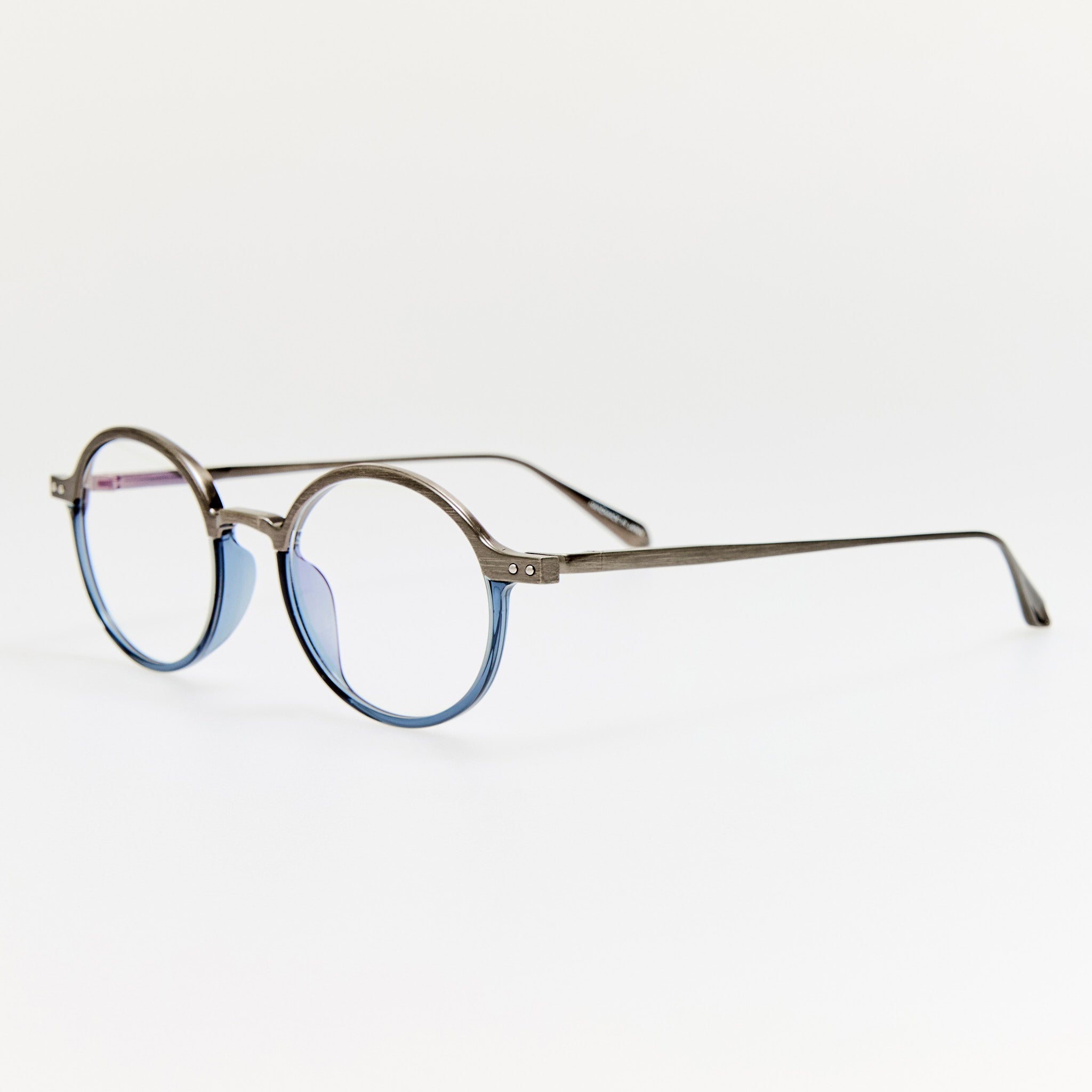 Kit Optical in Antique White Gold and Navy - LINDA FARROW - Optical Frame - 