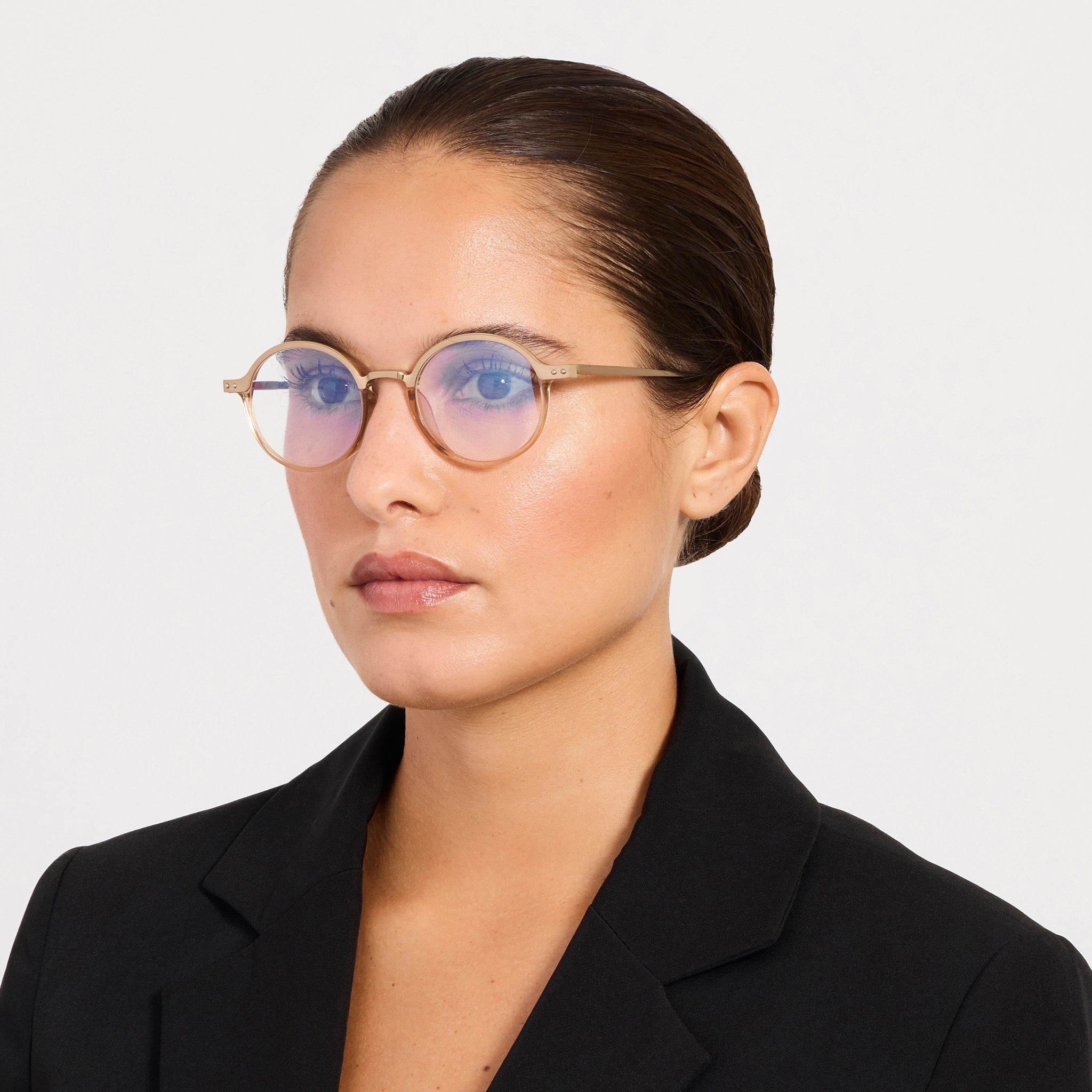 Kit Optical in Matt Champagne and Honey - LINDA FARROW - Optical Frame - 