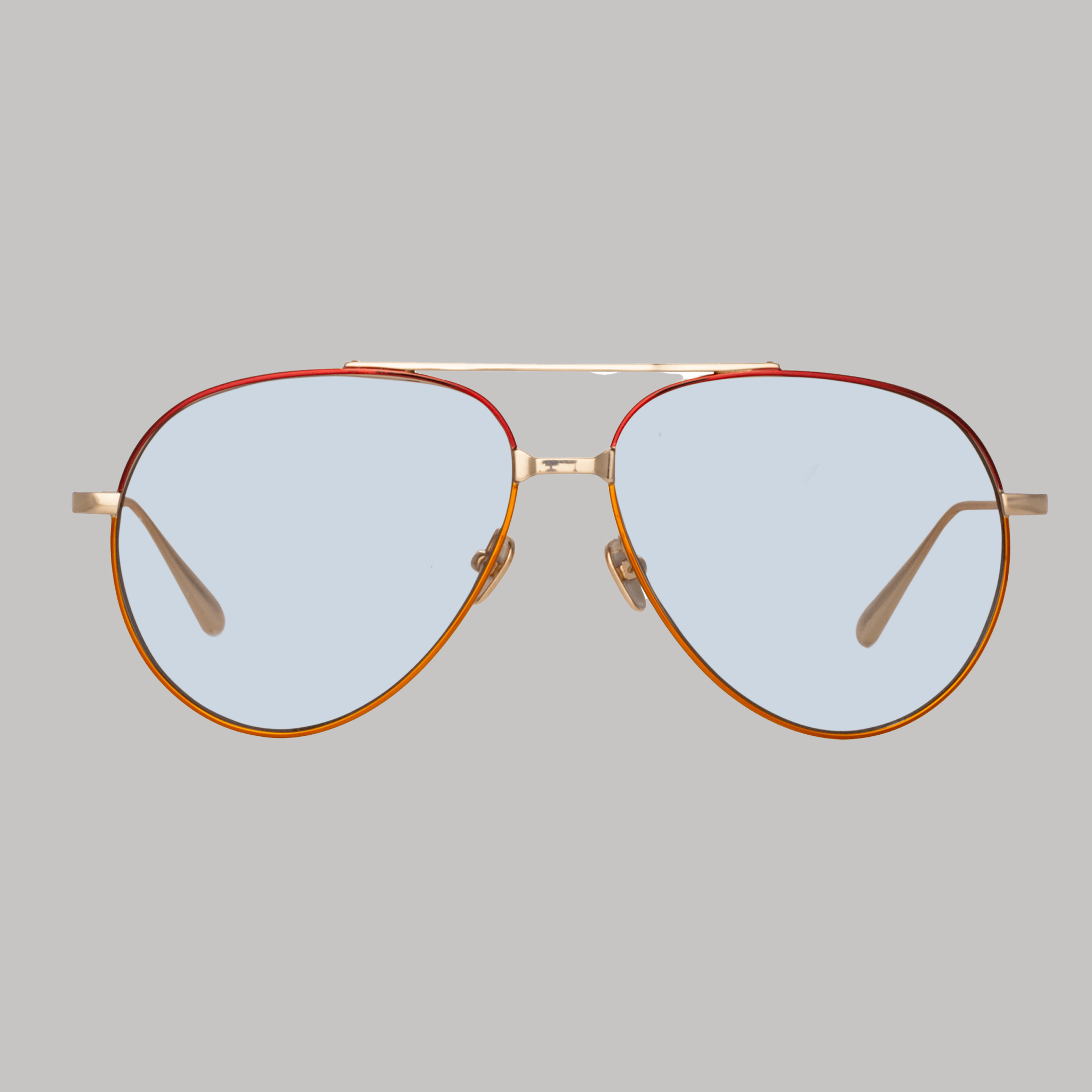 Marcelo Sunglasses in 22K Gold and Blue - LINDA FARROW - Sunglasses - 