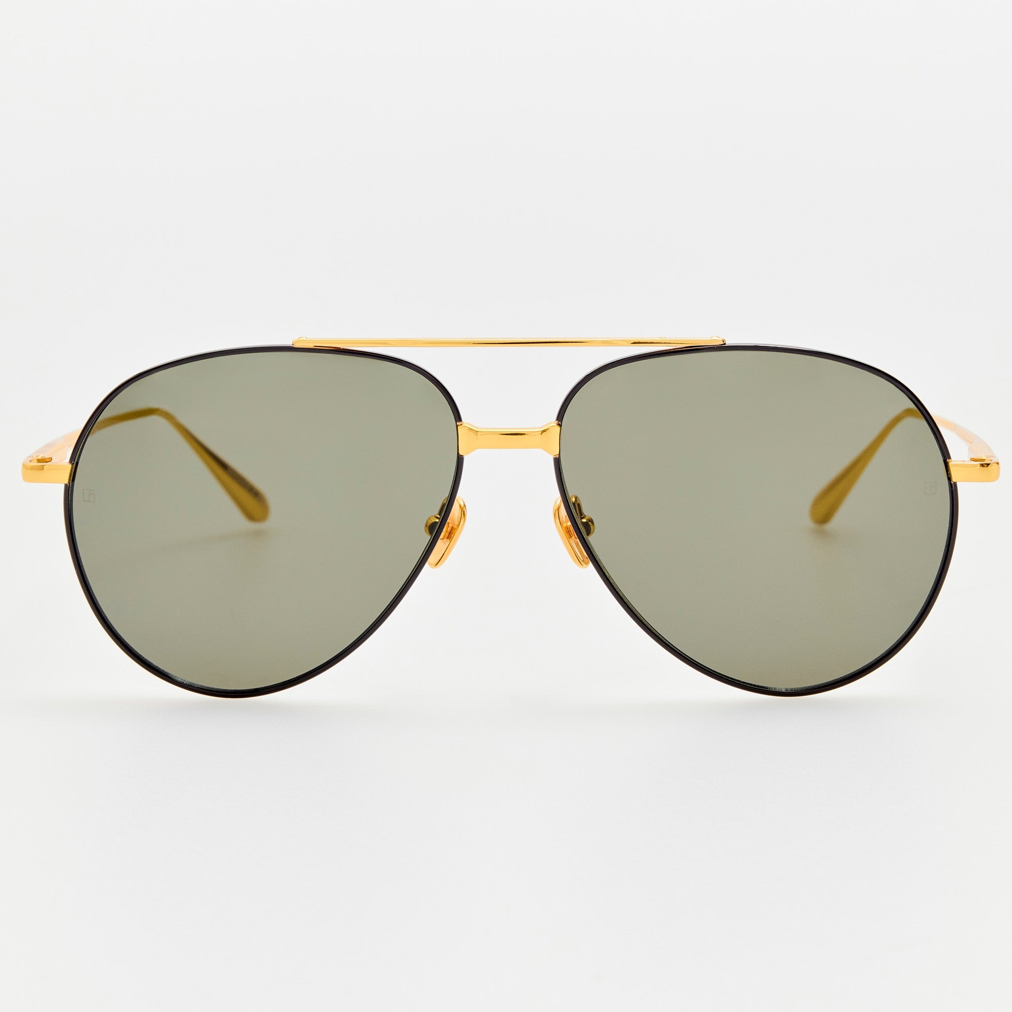 Marcelo Sunglasses in 22K Gold and Grey - LINDA FARROW - Sunglasses - 