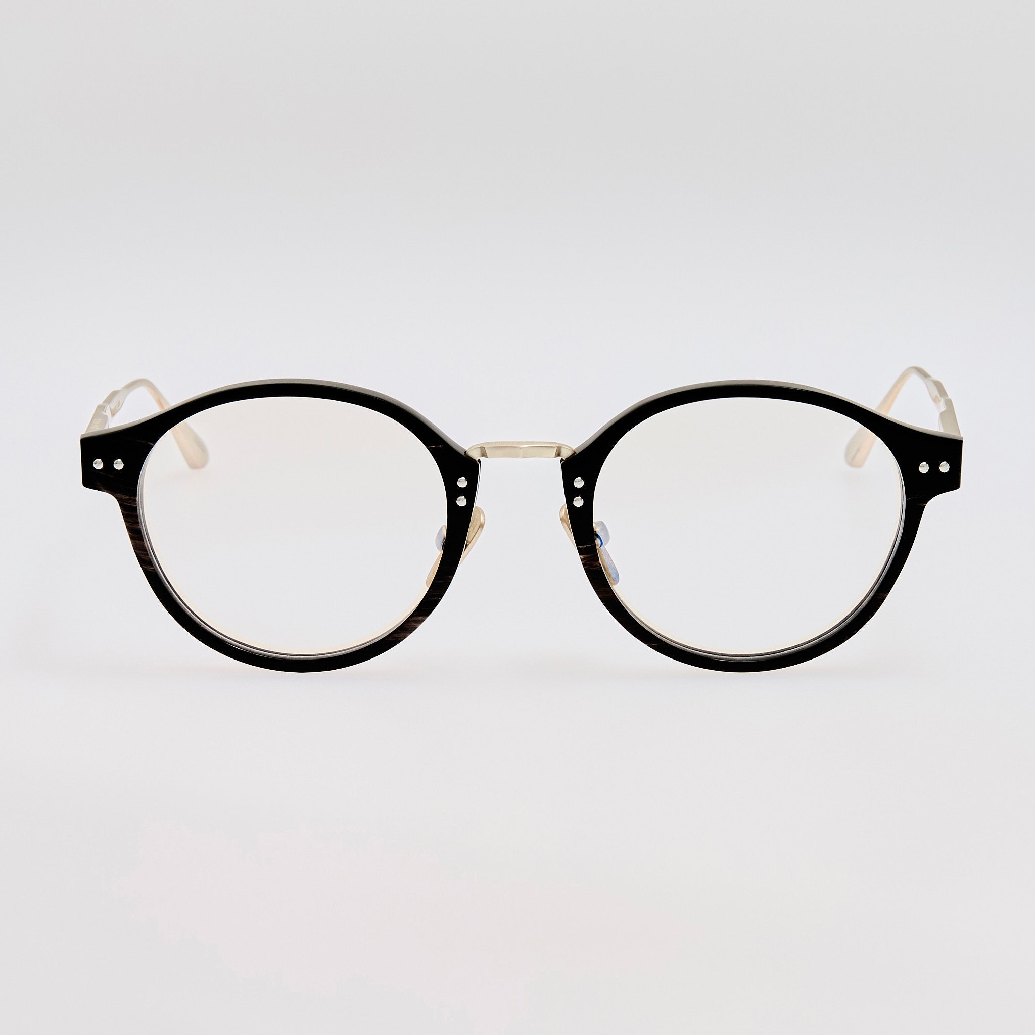 Marco Oval Optical Frame in Buffalo Horn and 925 Sterling Silver - LINDA FARROW - Optical Frame - 