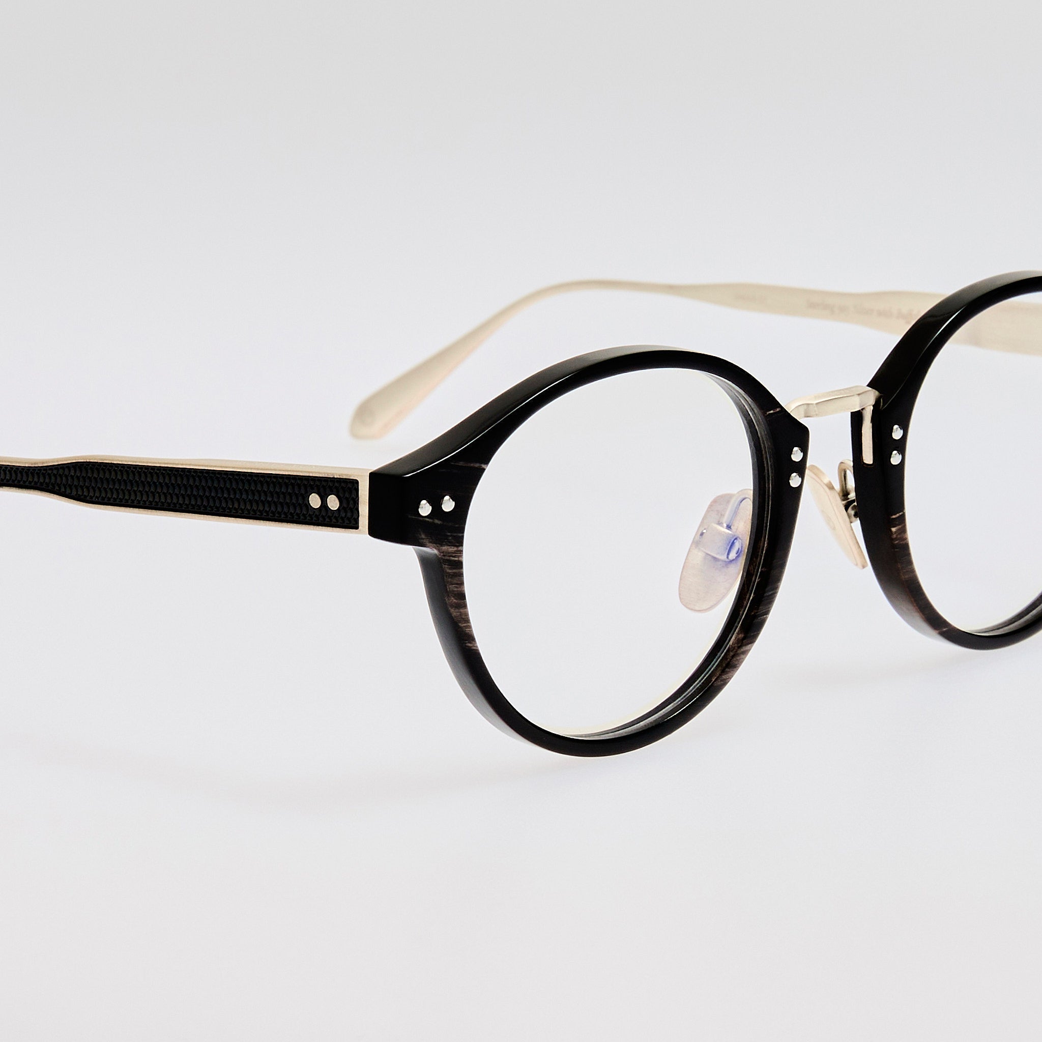 Marco Oval Optical Frame in Buffalo Horn and 925 Sterling Silver - LINDA FARROW - Optical Frame - 