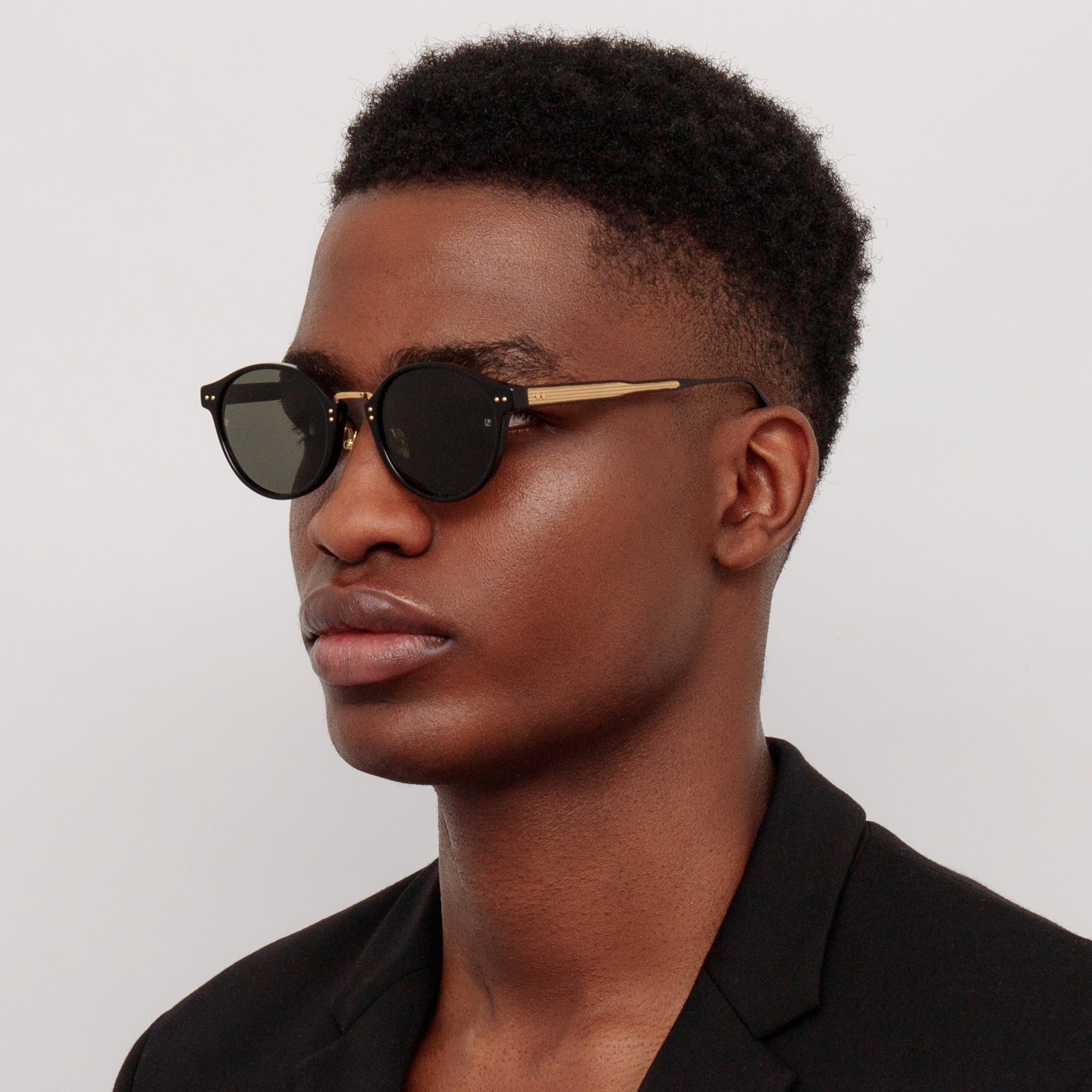 Marco Oval Sunglasses in Black - LINDA FARROW - Sunglasses - 