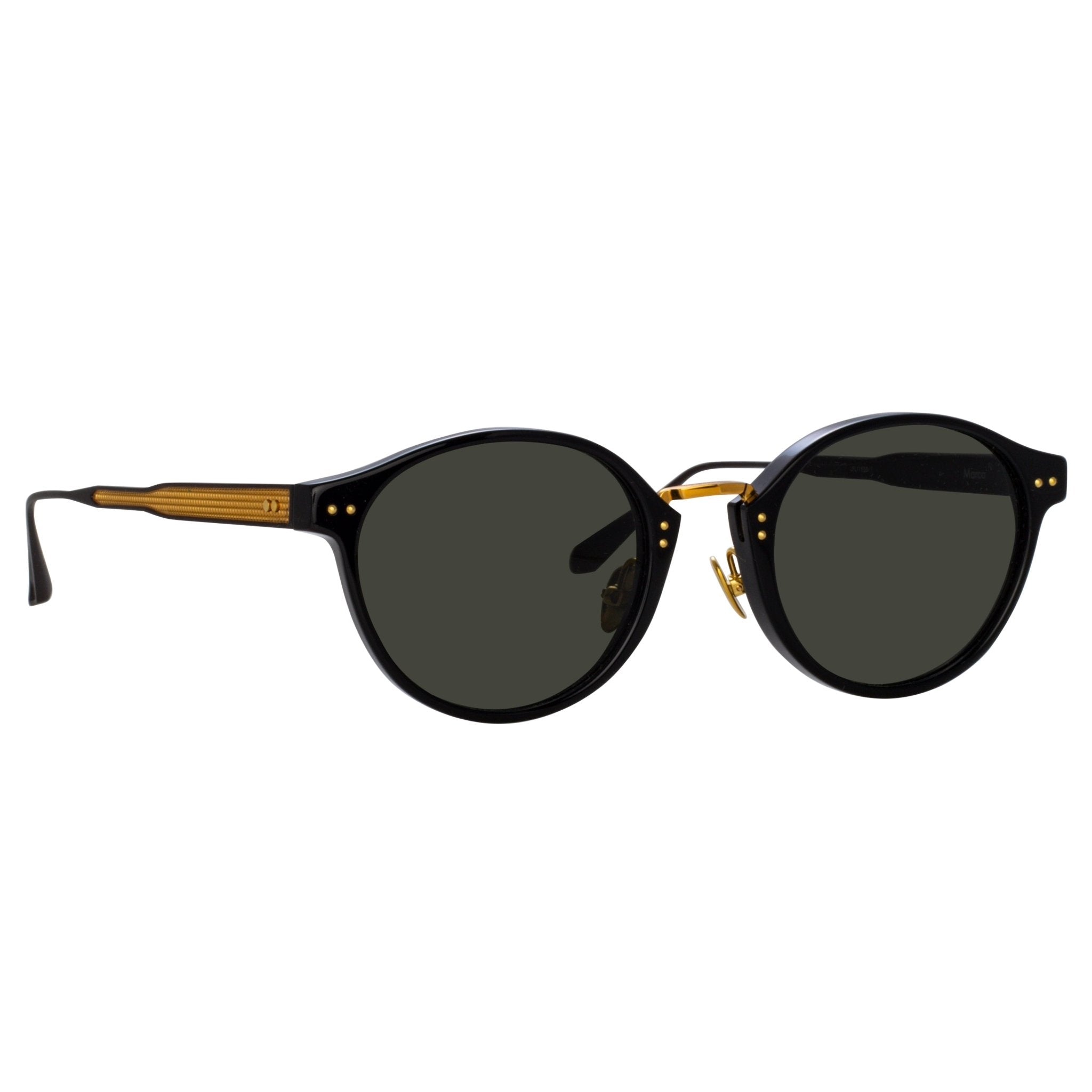 Marco Oval Sunglasses in Black - LINDA FARROW - Sunglasses - 