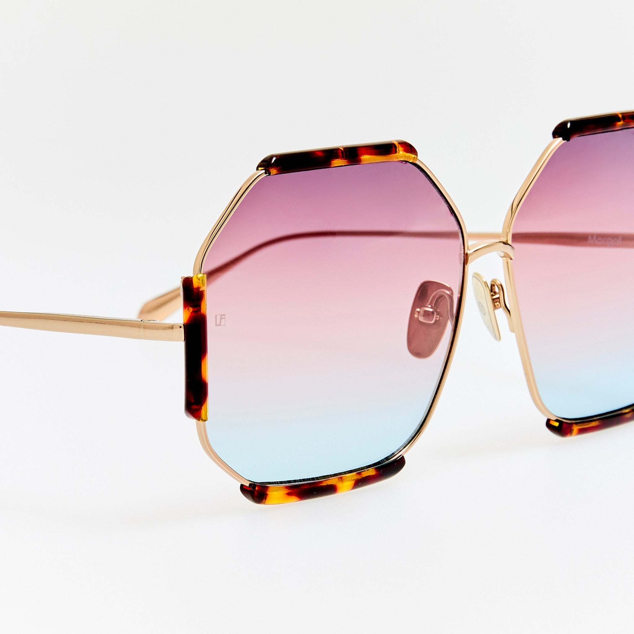 Margot Sunglasses in 22K Gold and Dusk - LINDA FARROW - Sunglasses - 