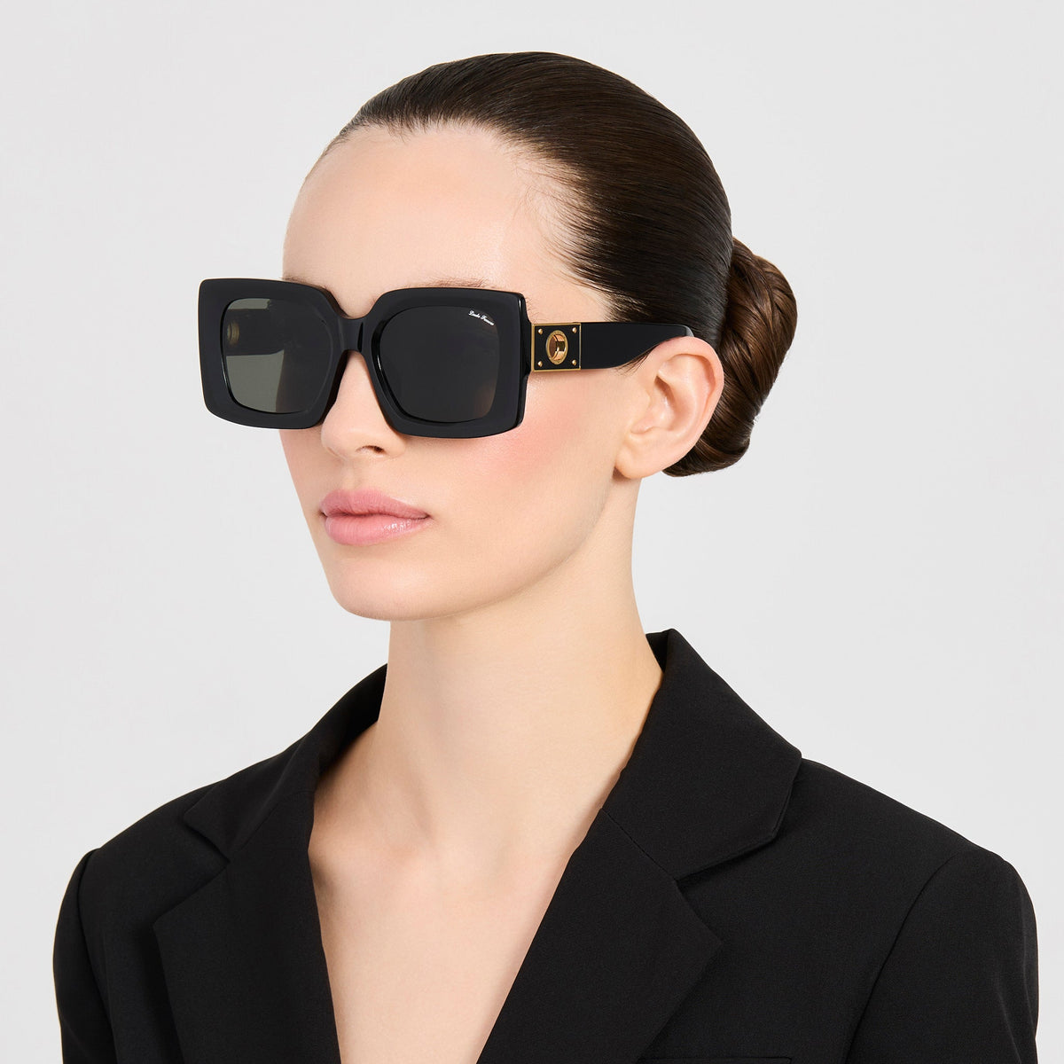 Melba Sunglasses in Black - LINDA FARROW-Sunglasses-