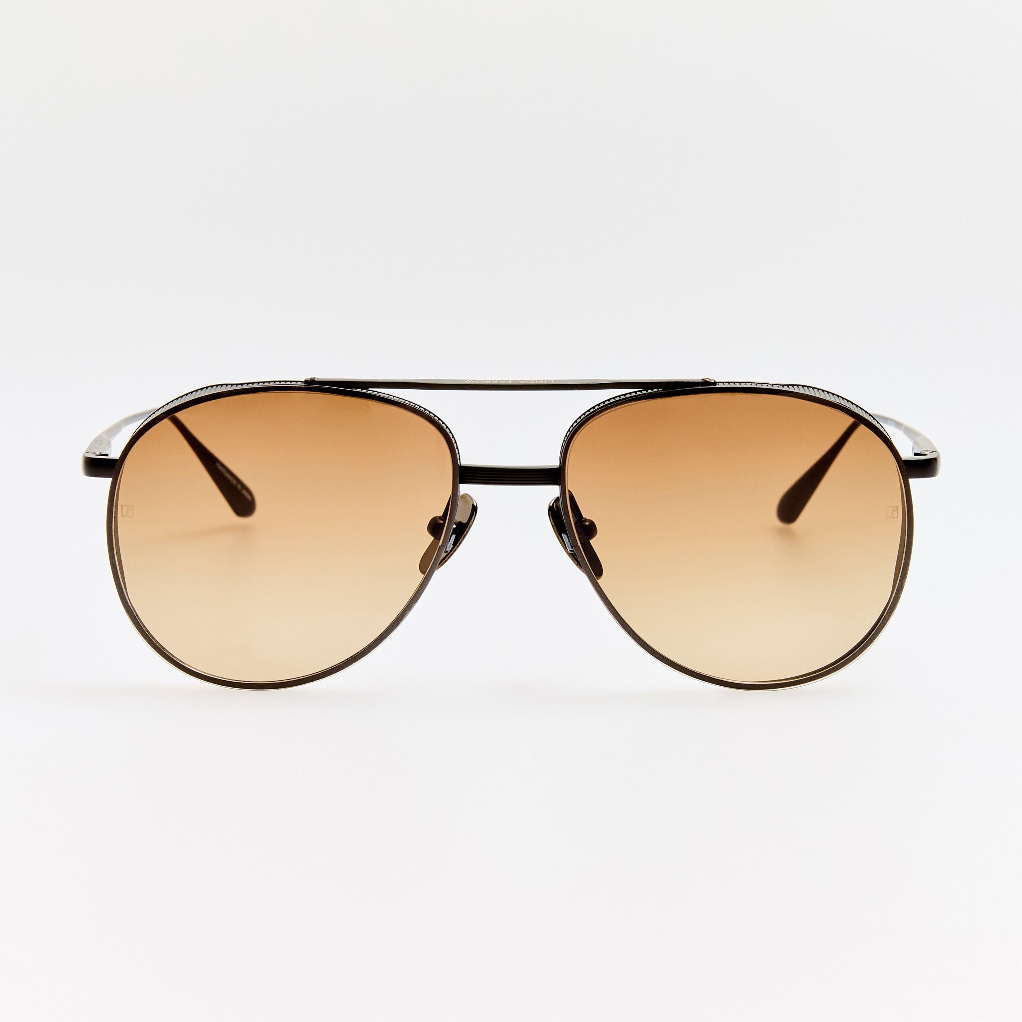 Meret Sunglasses in Matt Nickel and Mocha - LINDA FARROW - Sunglasses - 