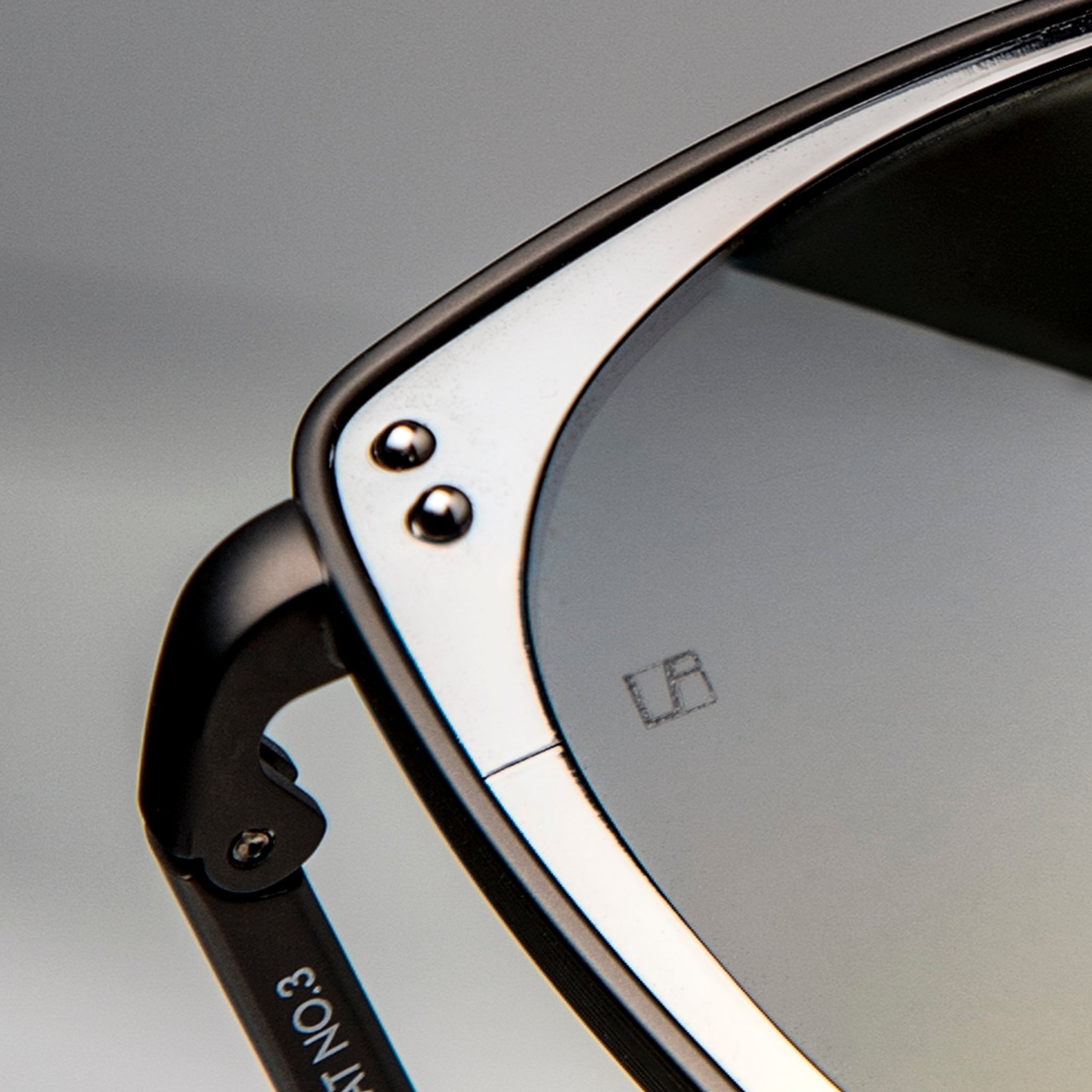 Milo Square Sunglasses in Matt Black Nickel - LINDA FARROW - Sunglasses - 