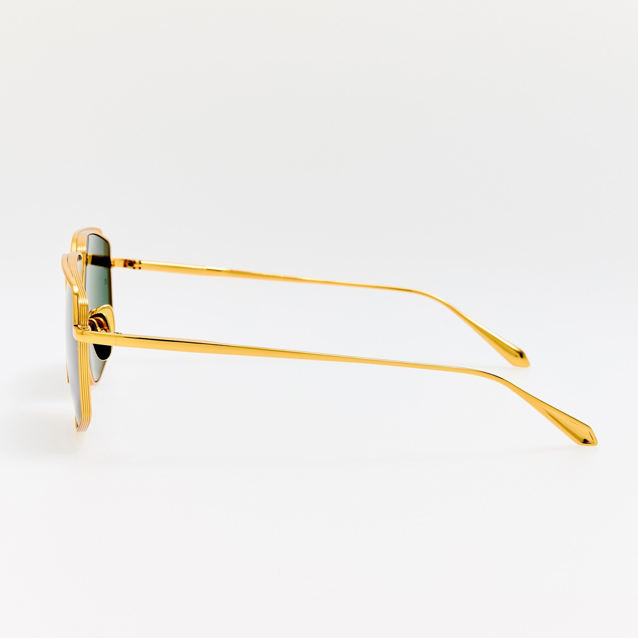 Miranda Sunglasses in 22K Gold and Green - LINDA FARROW - Sunglasses - 