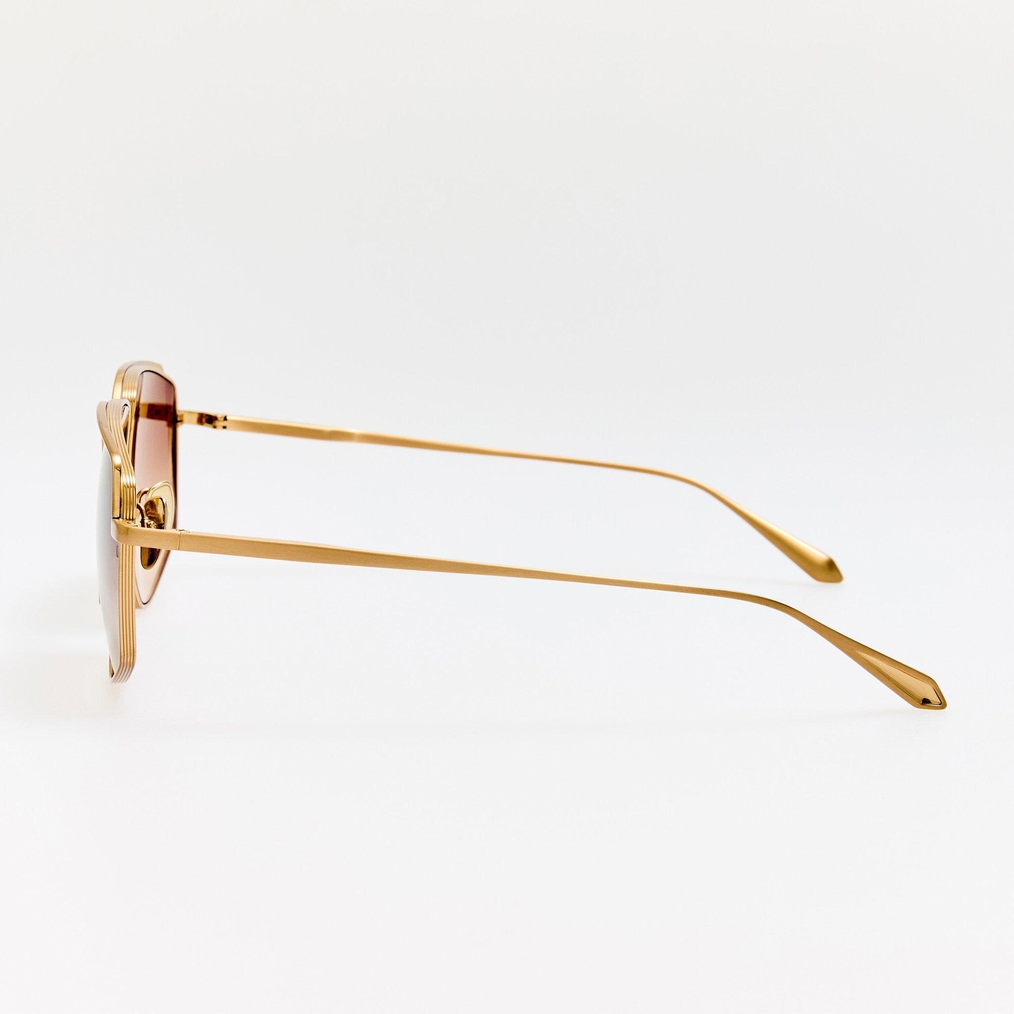 Miranda Sunglasses in Matt Champagne and Mocha - LINDA FARROW - Sunglasses - 