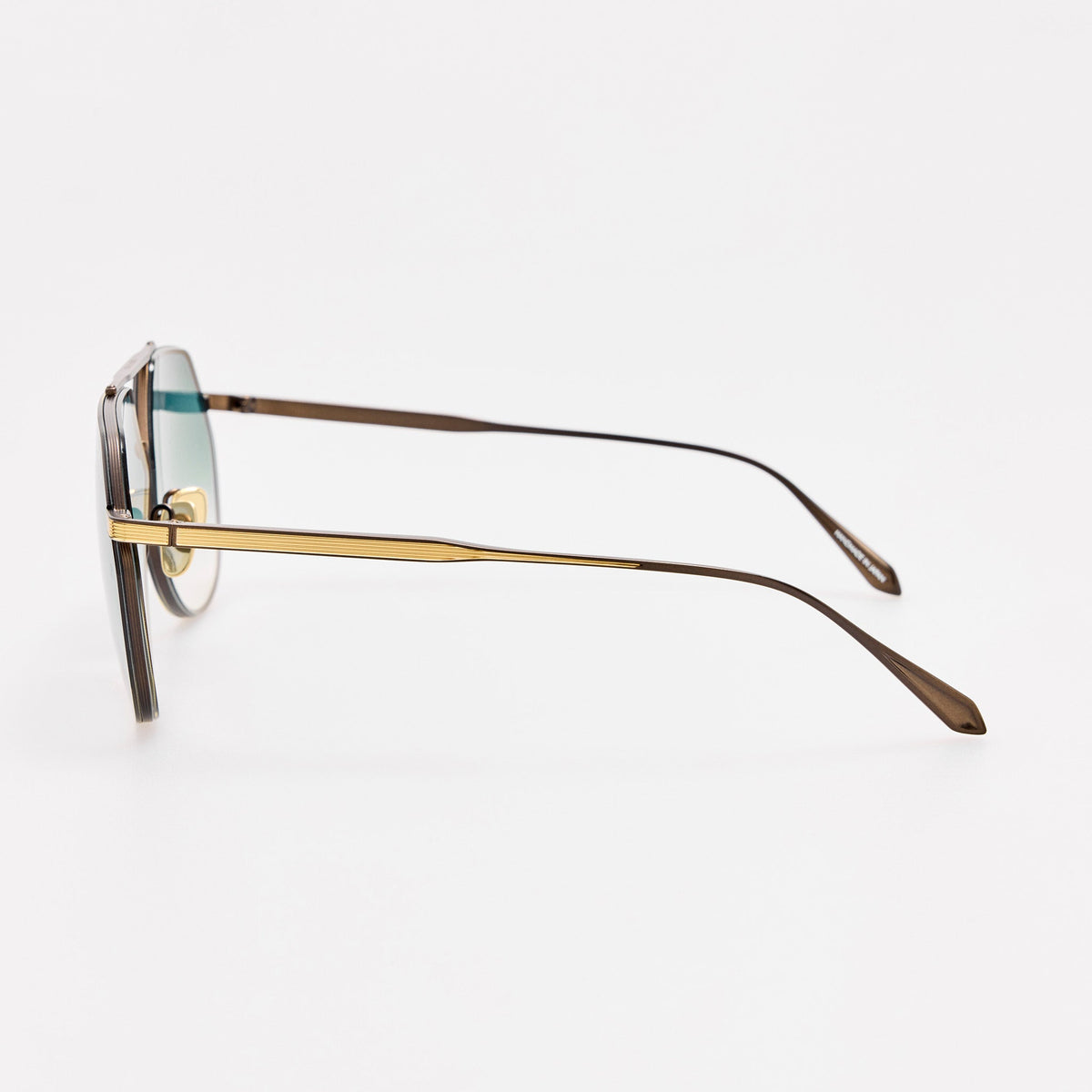 Nana Sunglasses in 22K Gold and Aqua - LINDA FARROW-Sunglasses-