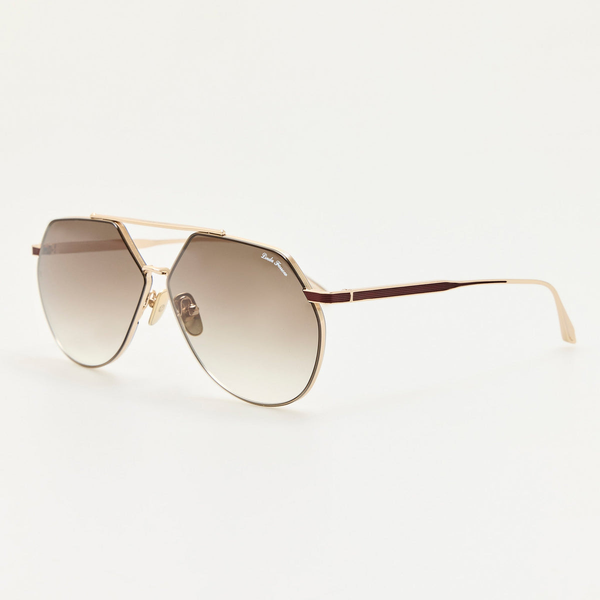 Nana Sunglasses in 22K Gold and Mocha - LINDA FARROW-Sunglasses-