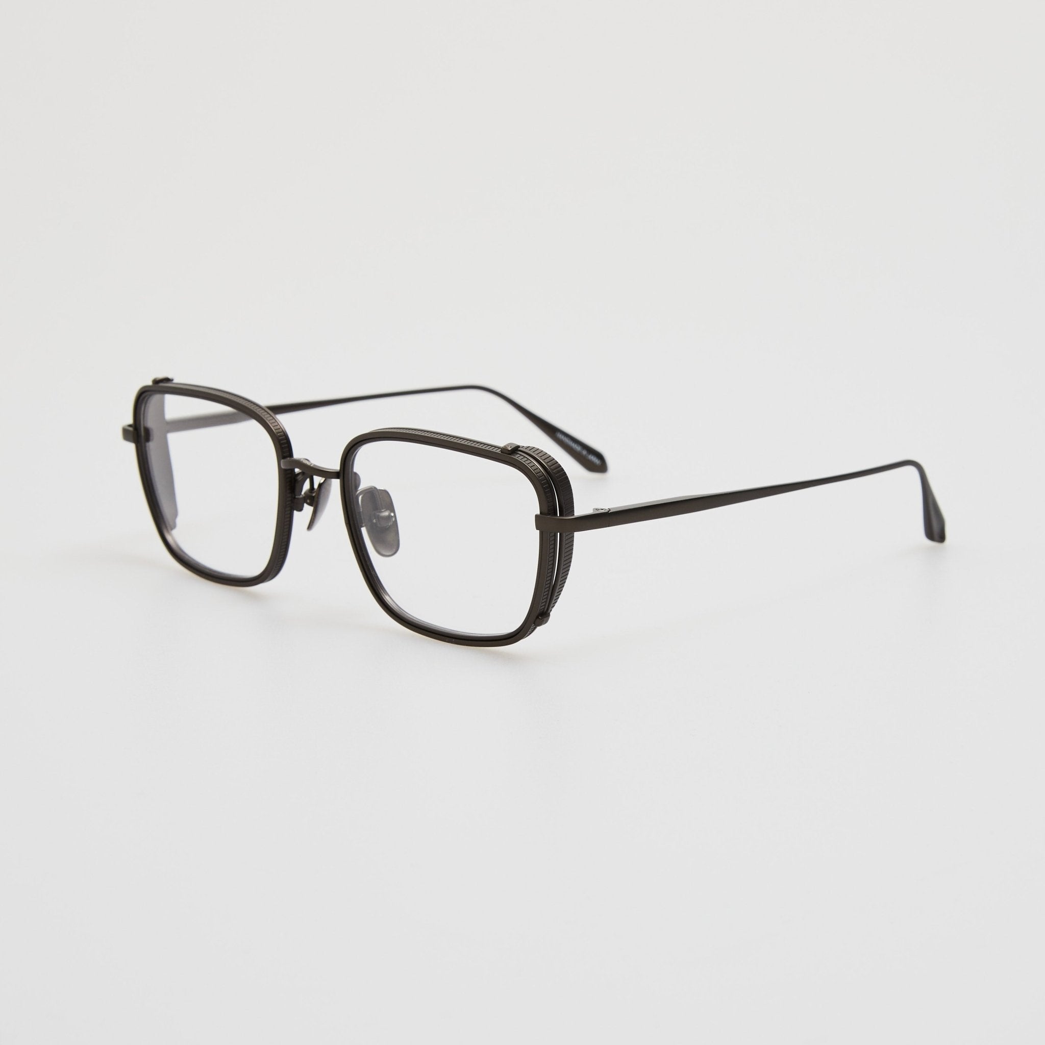Ofer Rectangular Optical Frame in Matt Black Nickel - LINDA FARROW - Optical Frame - 