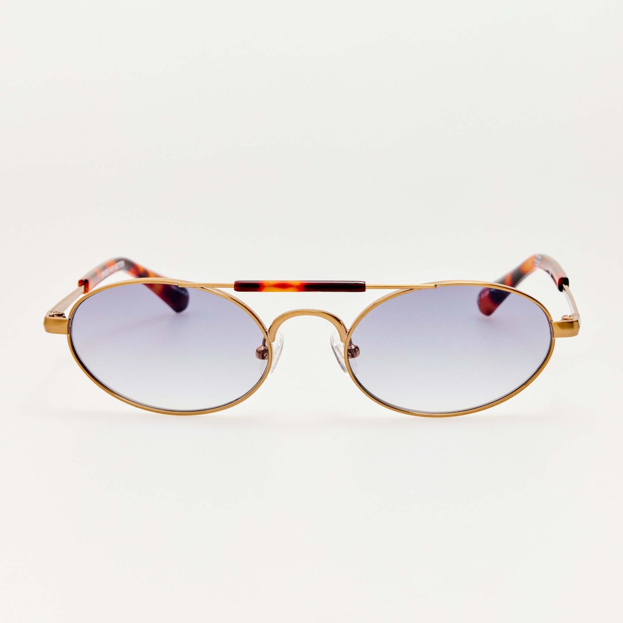Oval Sunglasses in Gold and Tortoiseshell - LINDA FARROW-Sunglasses-