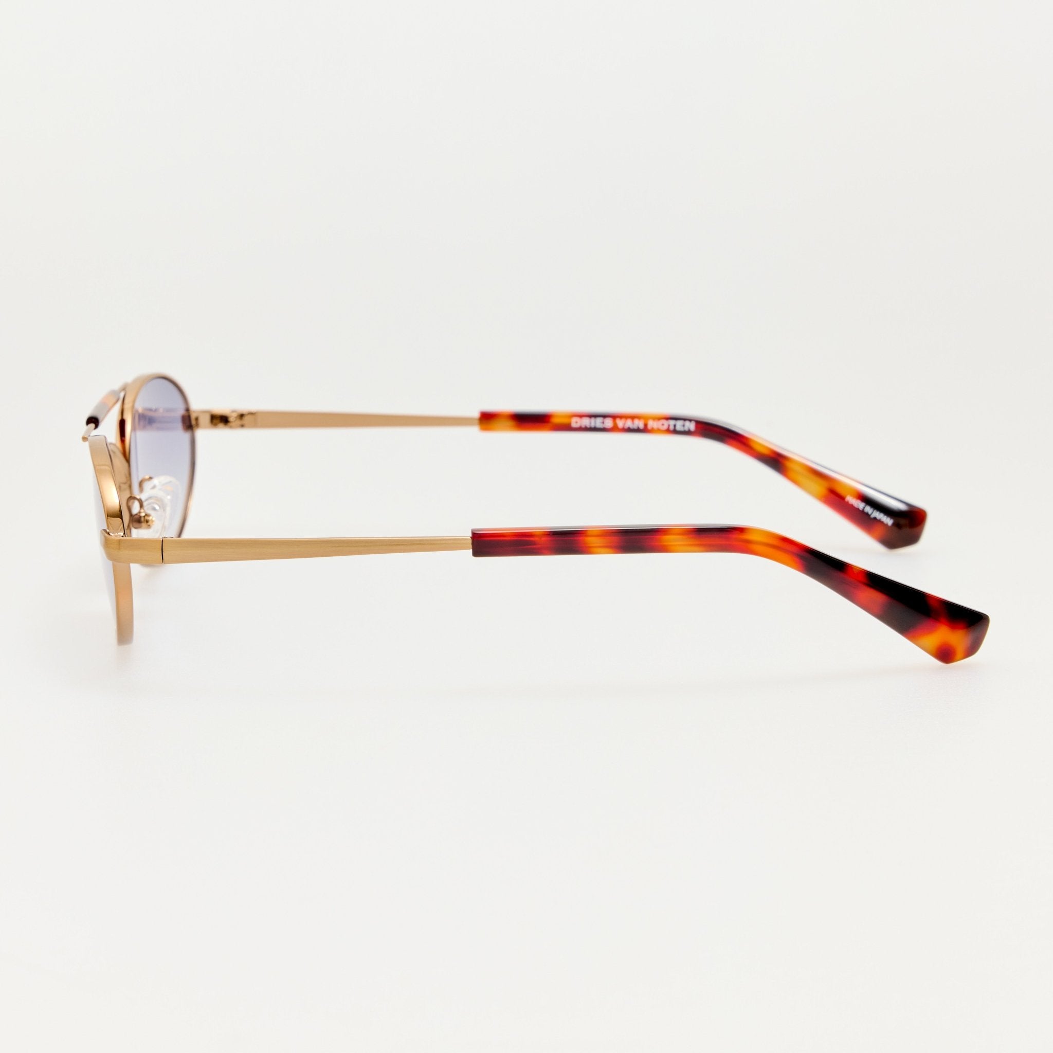 Oval Sunglasses in Gold and Tortoiseshell - LINDA FARROW-Sunglasses-