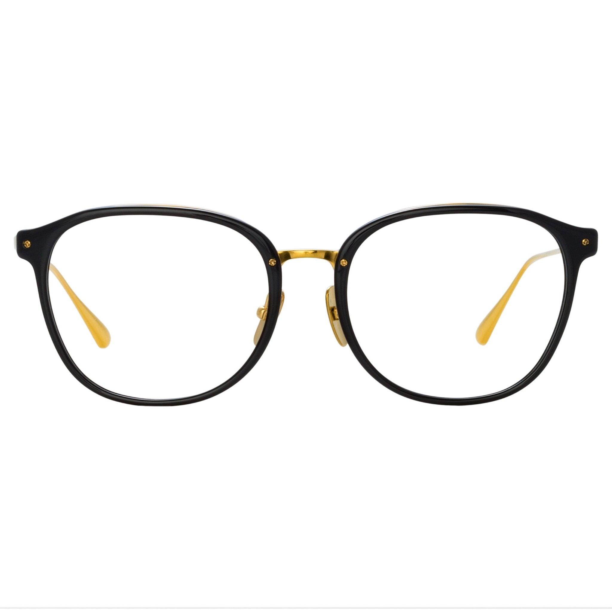 Park Optical in Black and 22K Yellow Gold - LINDA FARROW - Optical Frame - 