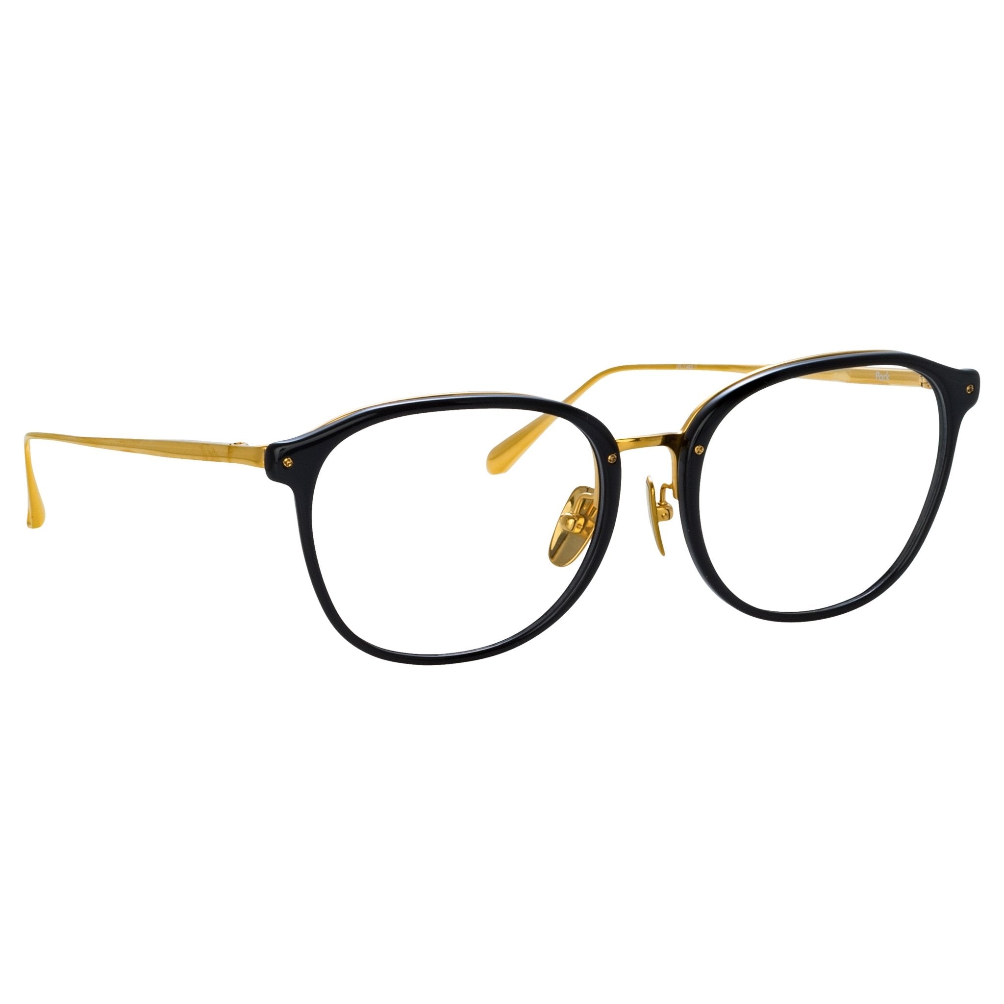 Park Optical in Black and 22K Yellow Gold - LINDA FARROW - Optical Frame - 