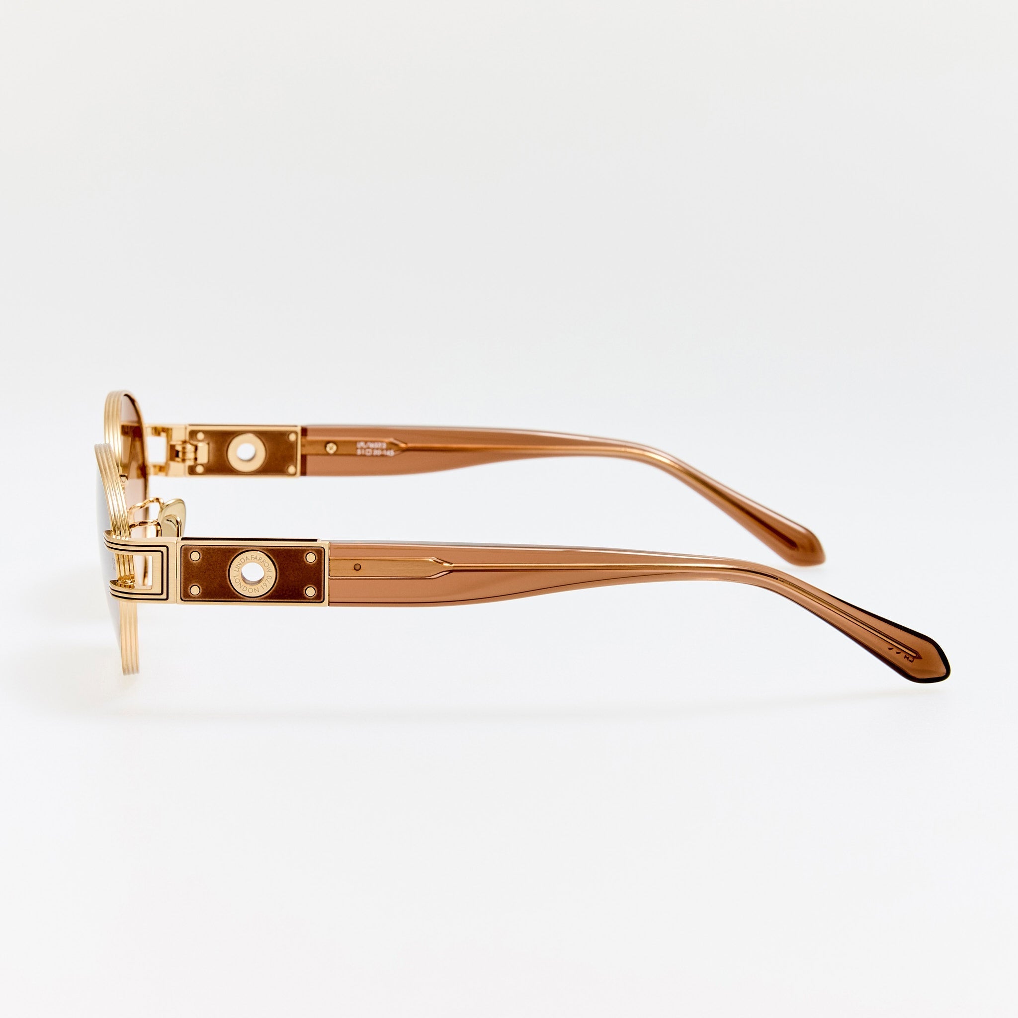 Phoebe Sunglasses in Matt Champagne and Mocha - LINDA FARROW - Sunglasses - 