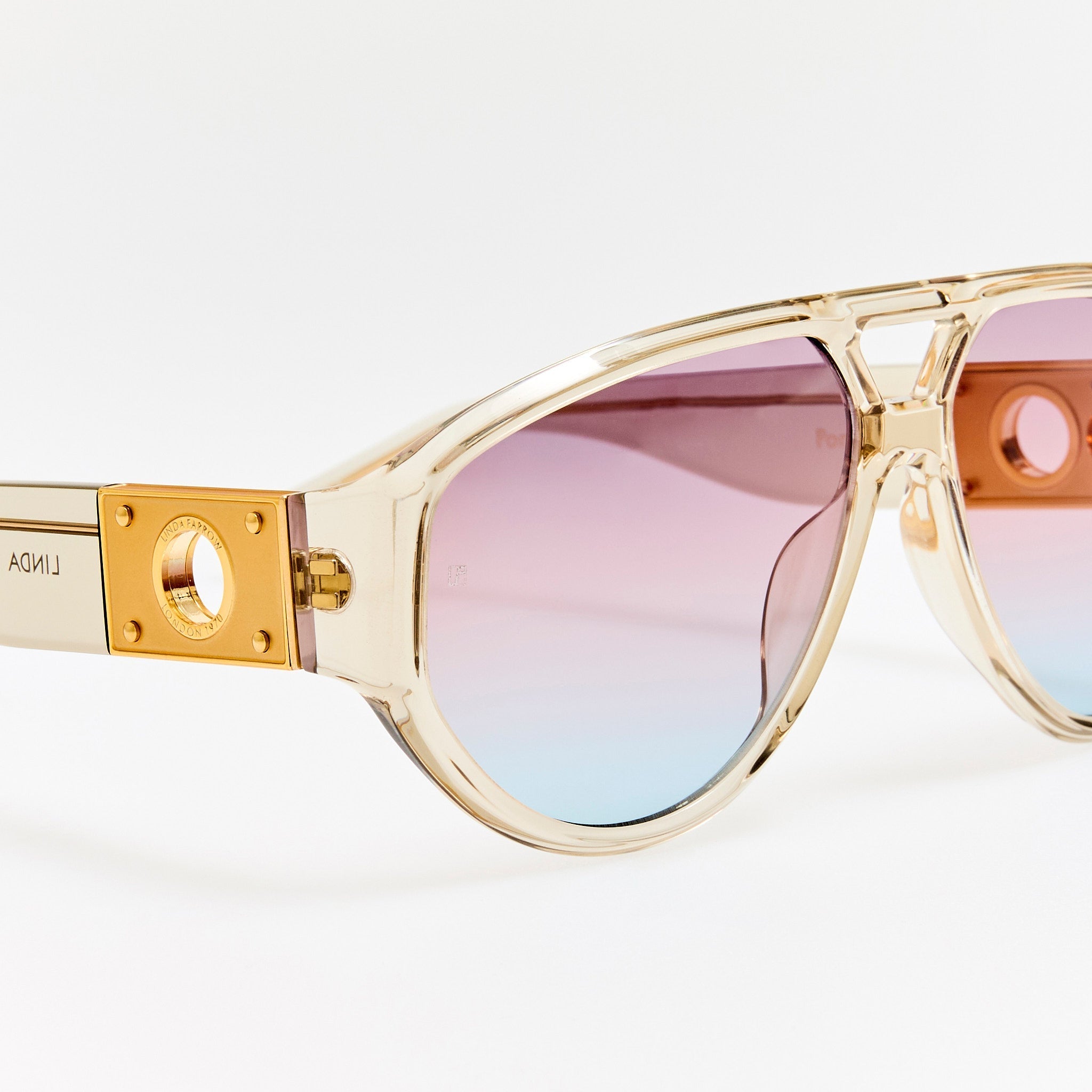Portia Sunglasses in Truffle and Dusk - LINDA FARROW - Sunglasses - 