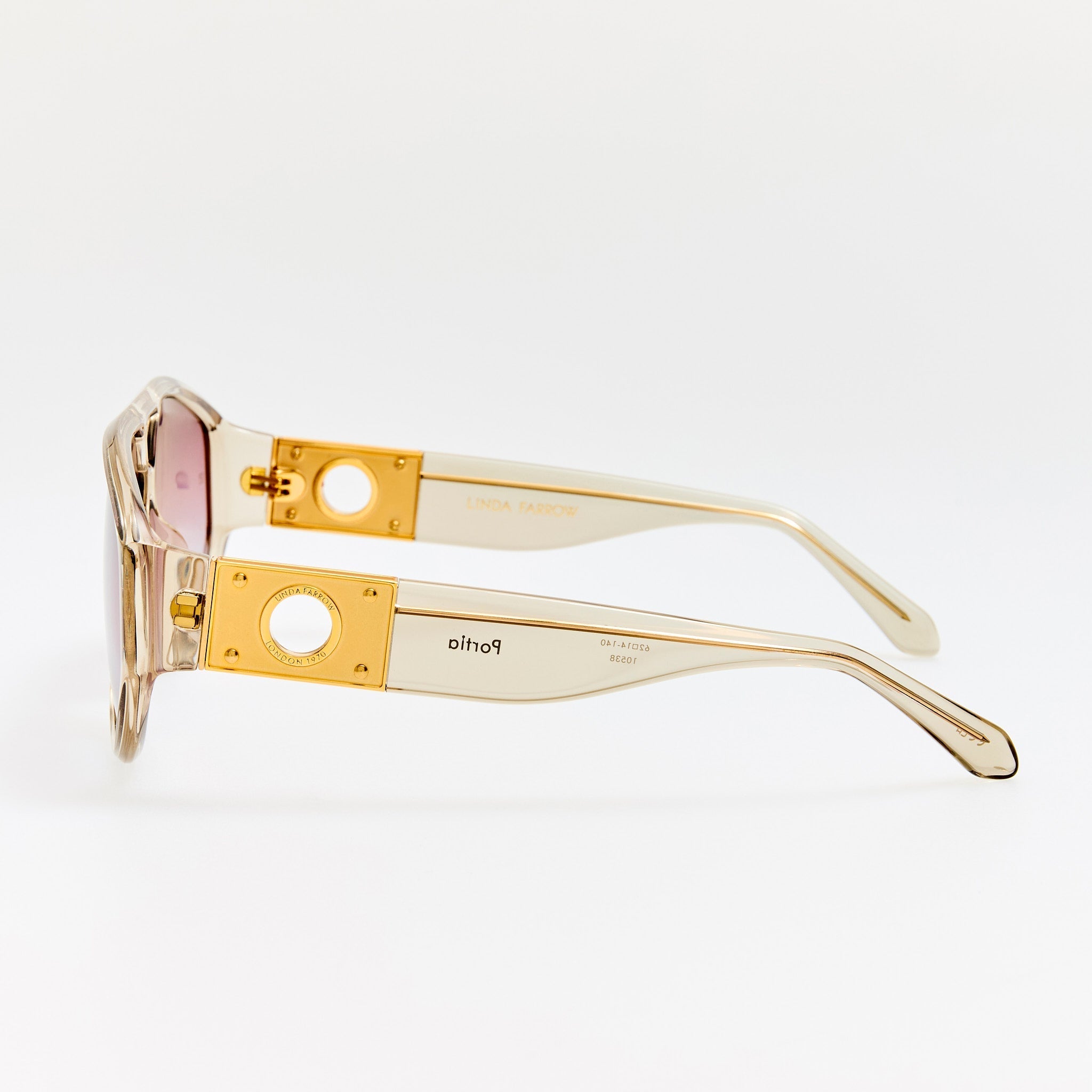 Portia Sunglasses in Truffle and Dusk - LINDA FARROW - Sunglasses - 
